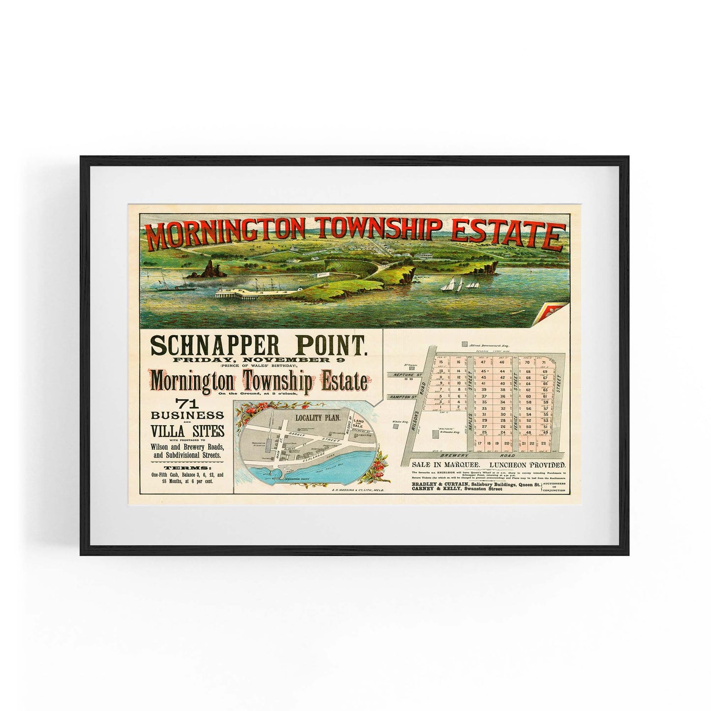 Mornington Melbourne Vintage Real Estate Advert Art - The Affordable Art Company