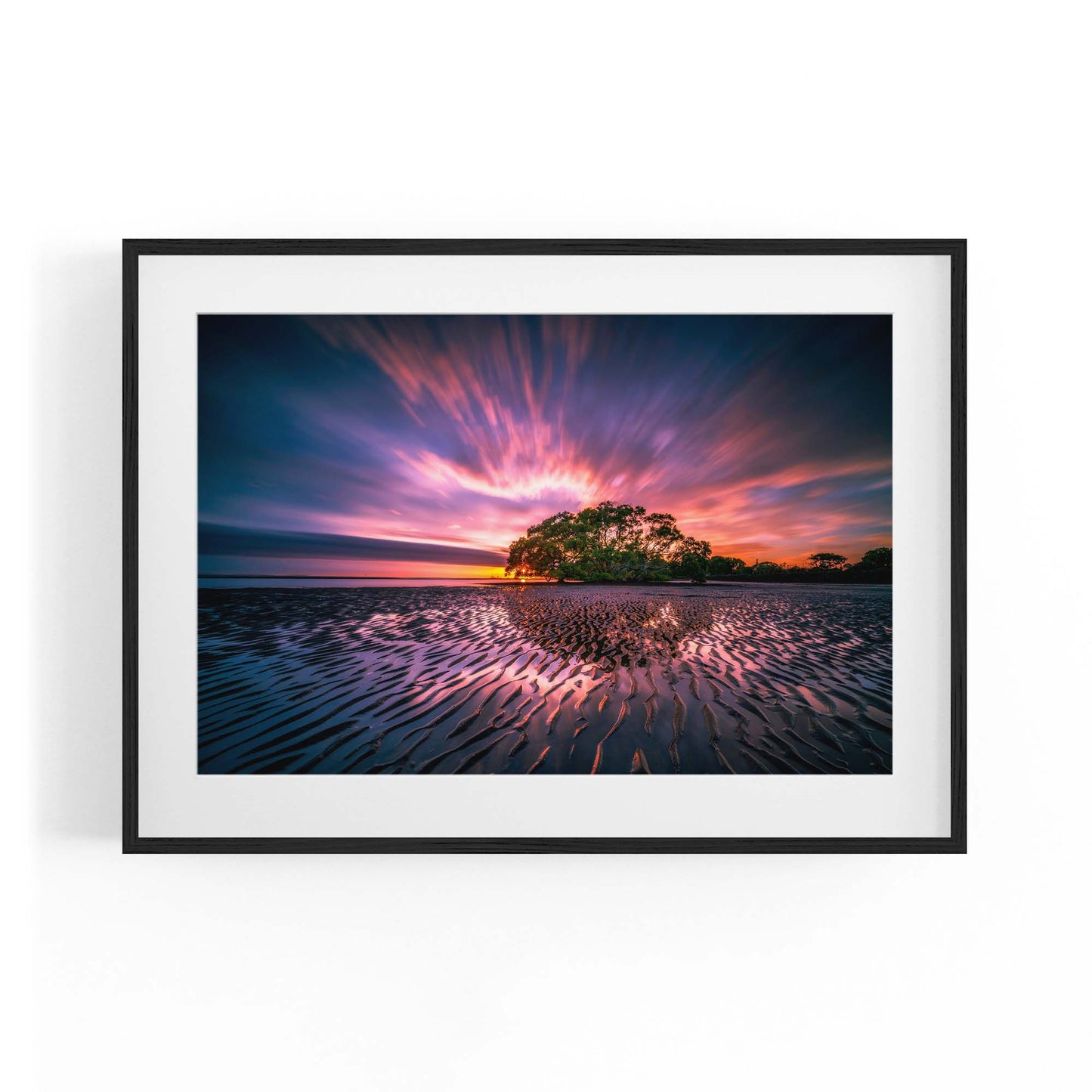 Low Tide Coastal Beach Photograph Wall Art - The Affordable Art Company