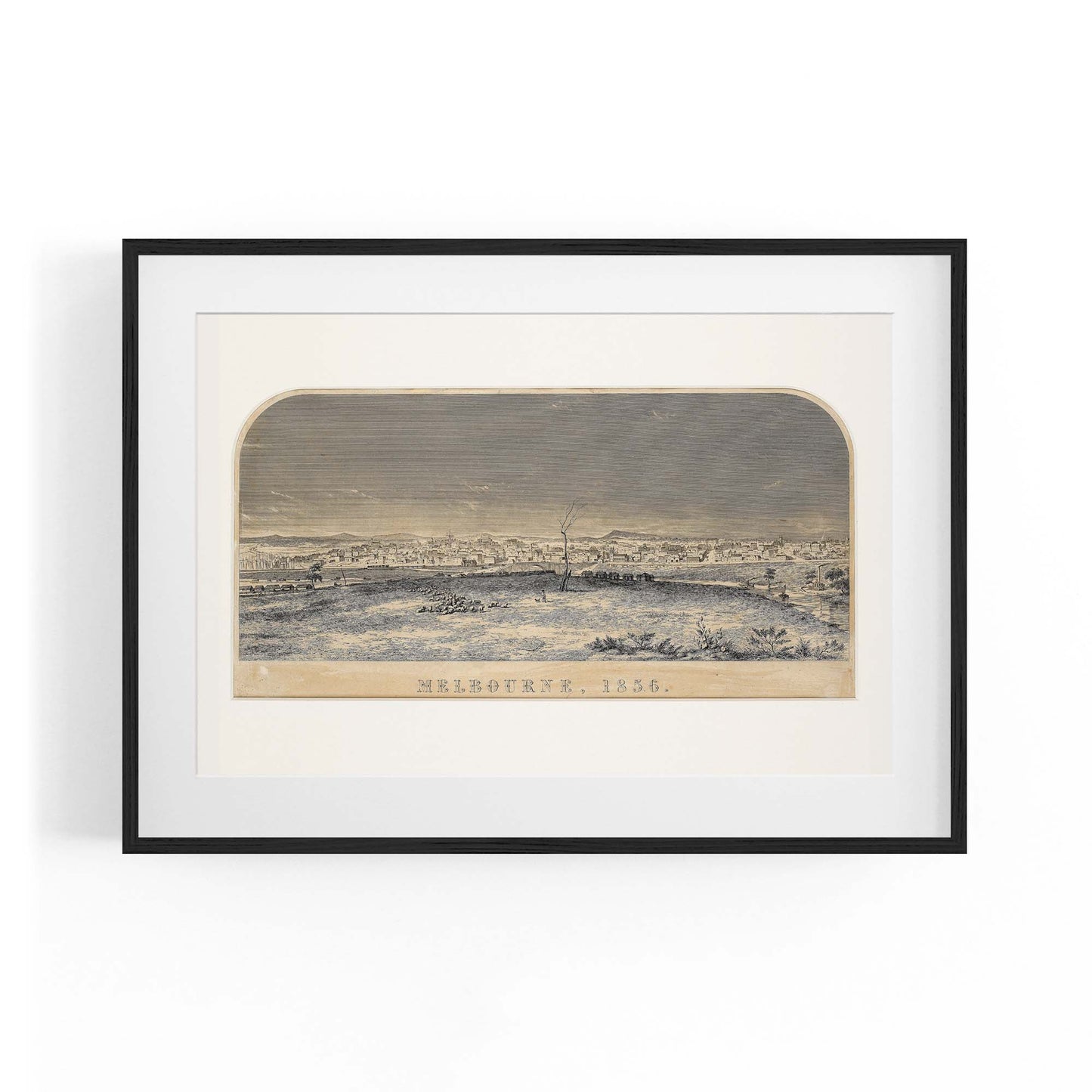 Melbourne Town (1856) Vintage Victoria Wall Art - The Affordable Art Company