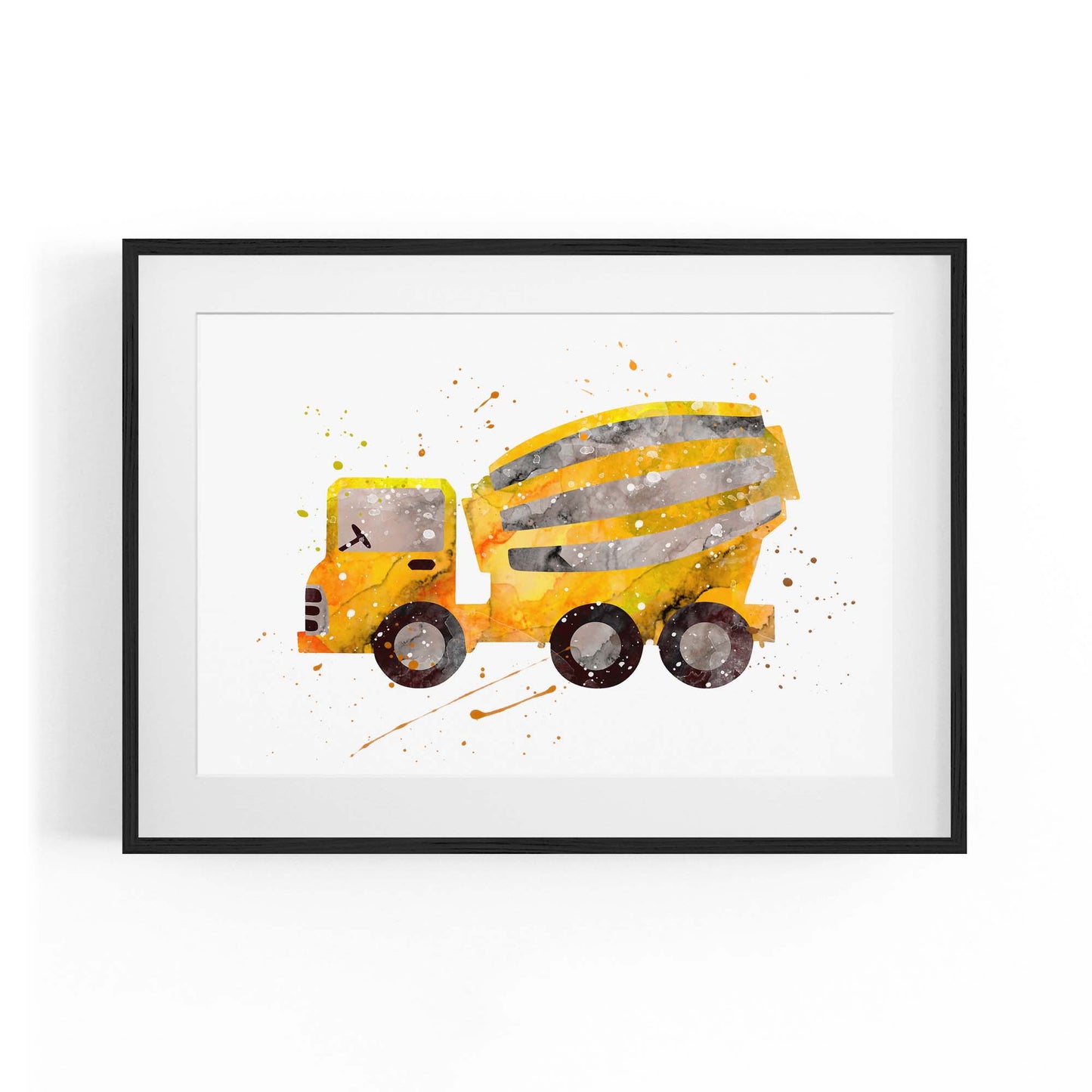 Yellow Mixer Truck Boys Bedroom Nursery Wall Art - The Affordable Art Company
