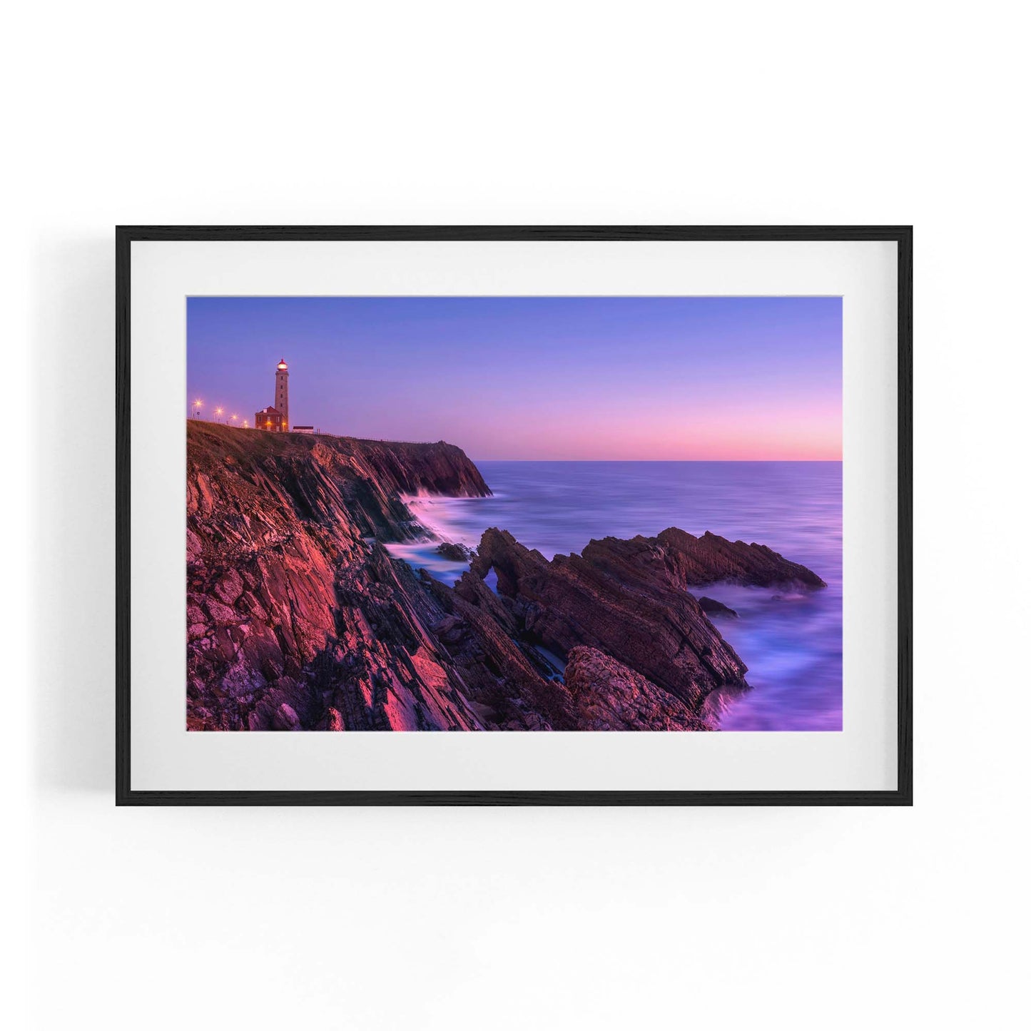 Lighthouse Sunset Photograph Coastal Wall Art - The Affordable Art Company