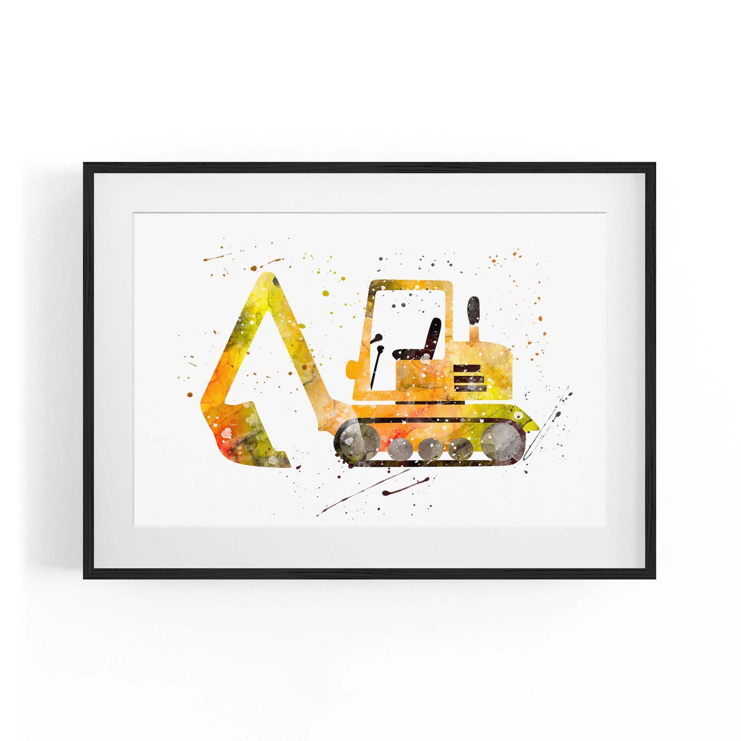 Yellow Digger Boys Bedroom Nursery Toddler Art #2 - The Affordable Art Company