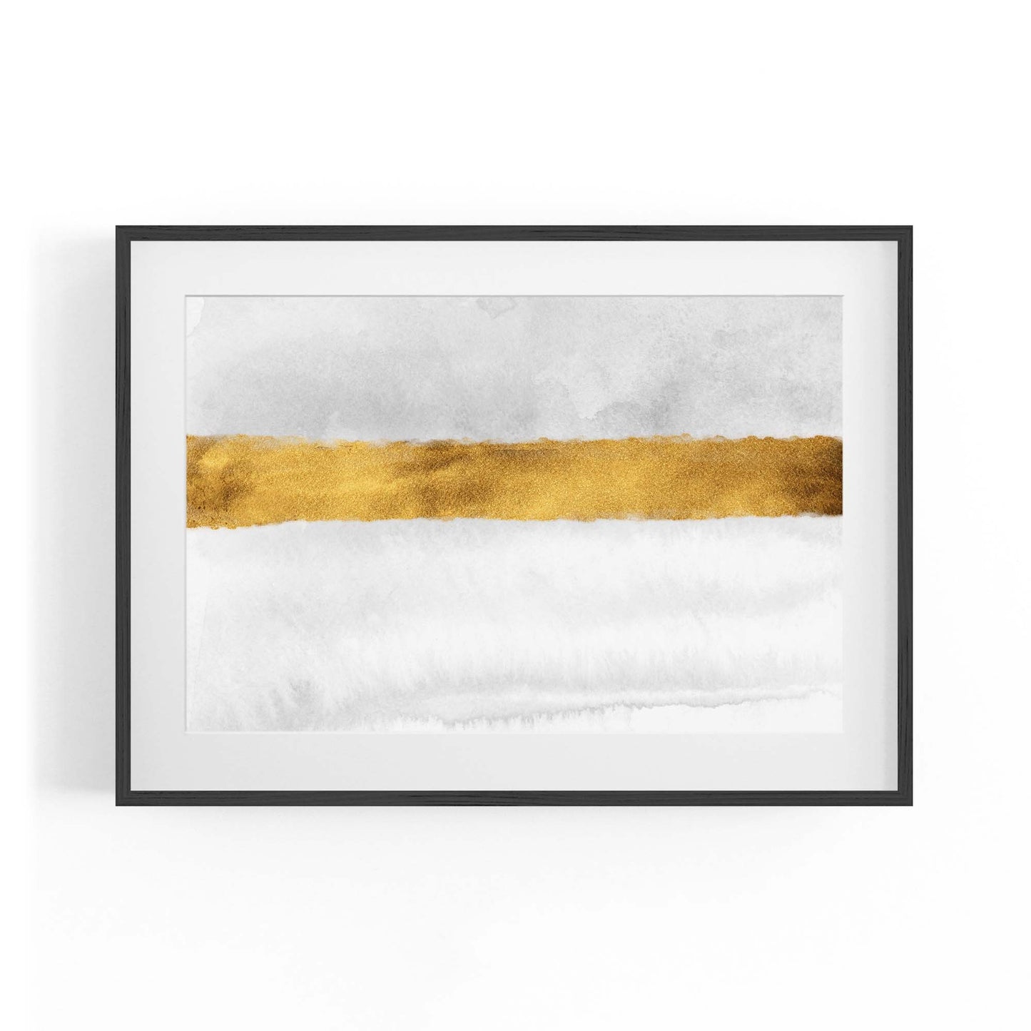 Abstract White and Gold Geometric Shape Wall Art - The Affordable Art Company