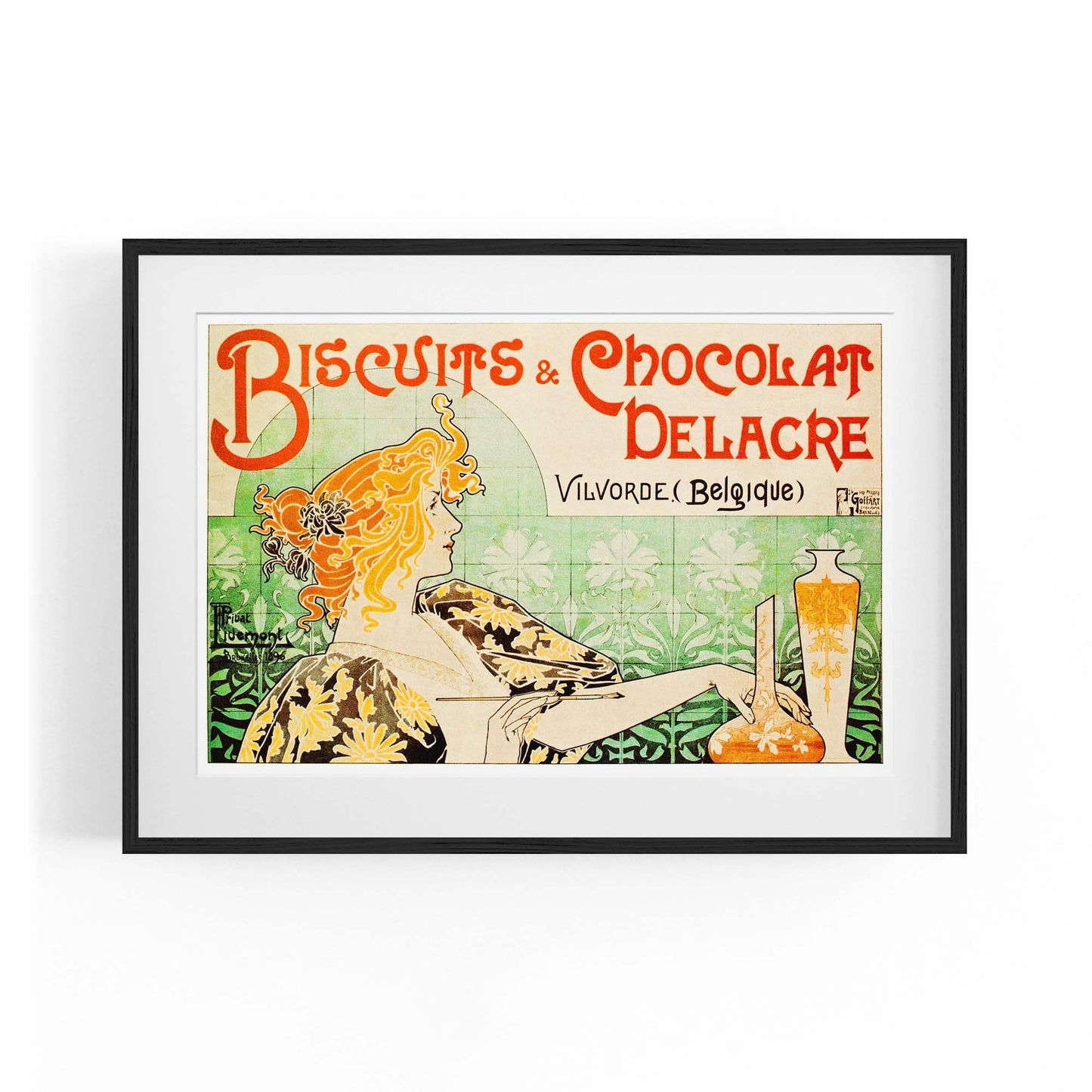 French Biscuits Cafe Vintage Advert Wall Art - The Affordable Art Company
