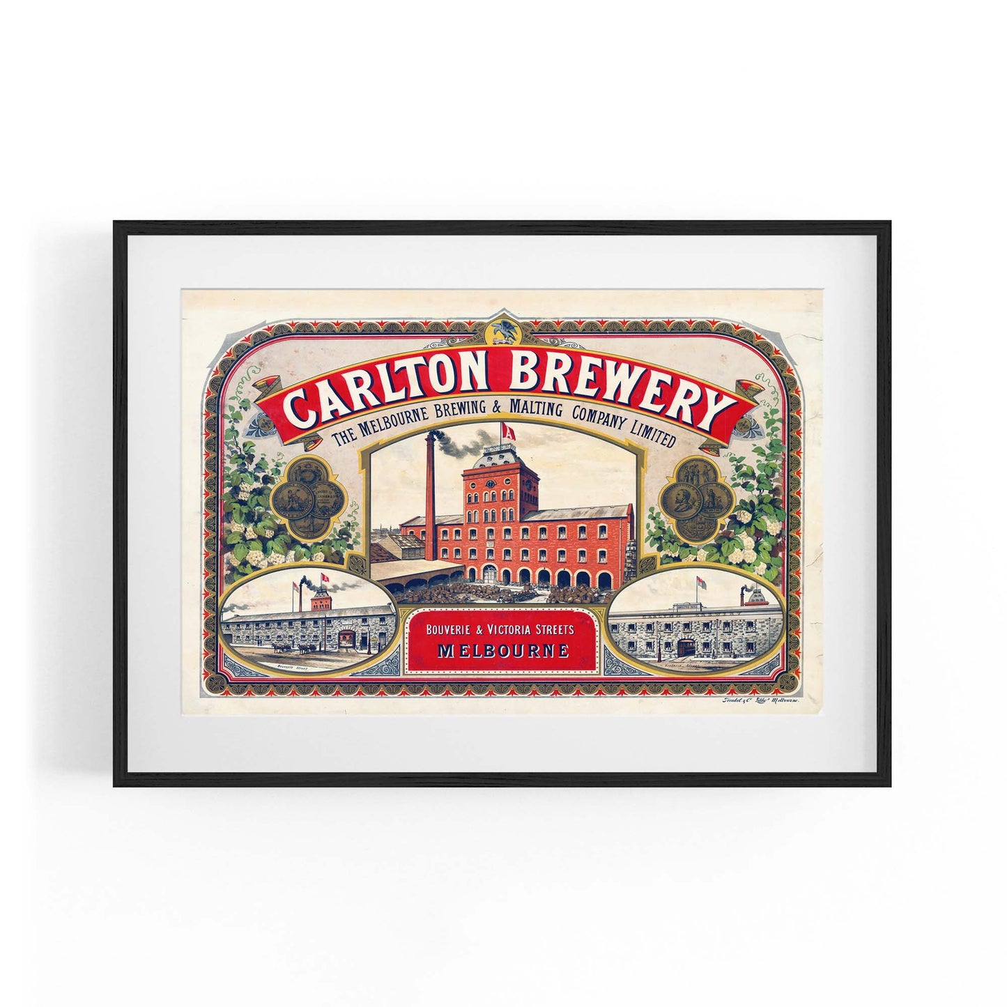 Carlton Brewery Melbourne Vintage Beer Wall Art - The Affordable Art Company