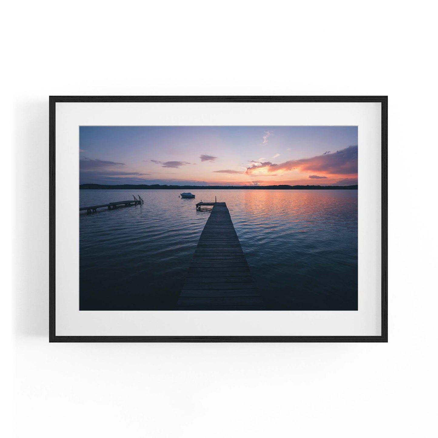 Sunset Pier Coastal Photograph Water Wall Art - The Affordable Art Company