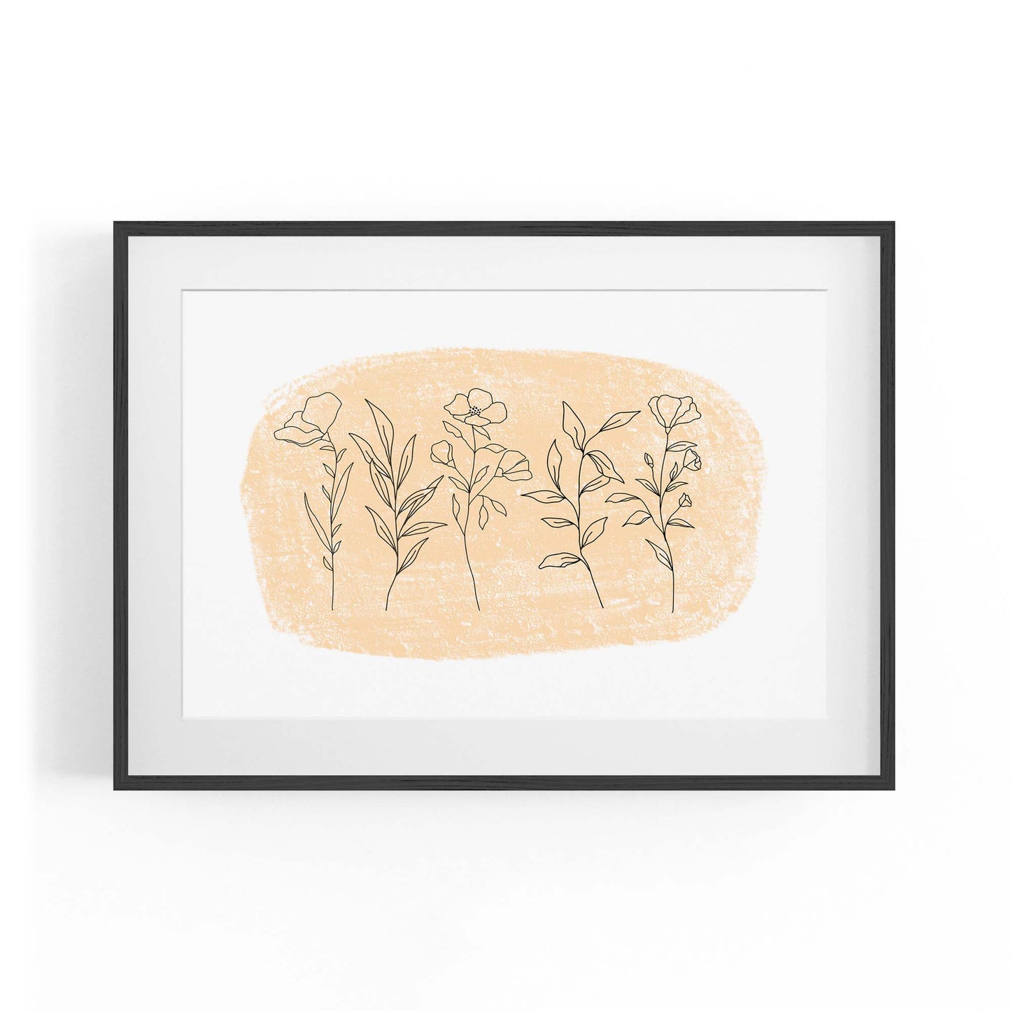 Cute Floral Abstract Minimal Flowers Wall Art - The Affordable Art Company