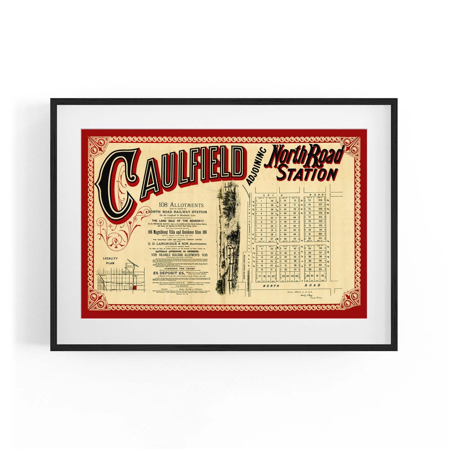 Caulfield Melbourne Vintage Real Estate Advert Art #2 - The Affordable Art Company