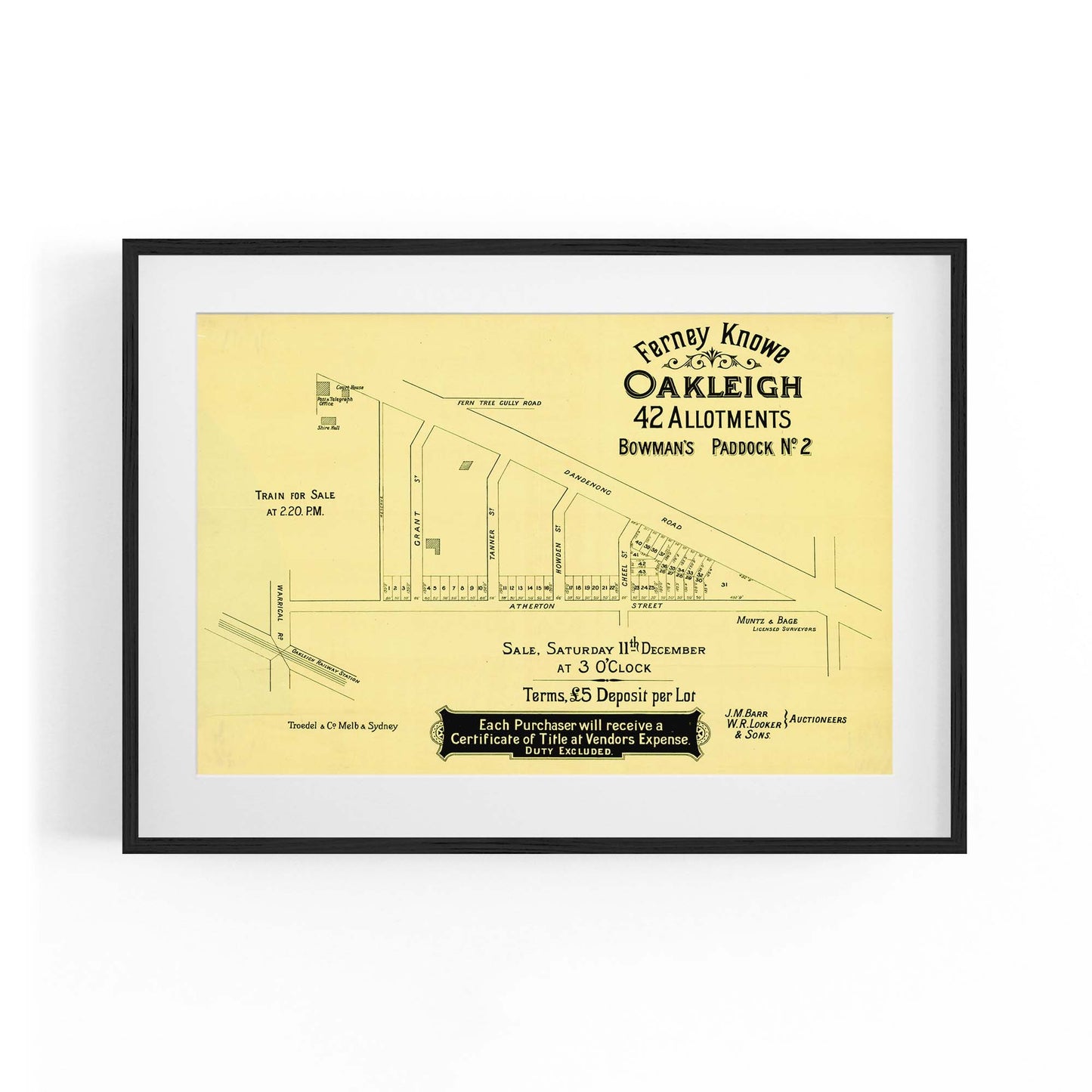 Oakleigh Melbourne Vintage Real Estate Advert Art #1 - The Affordable Art Company