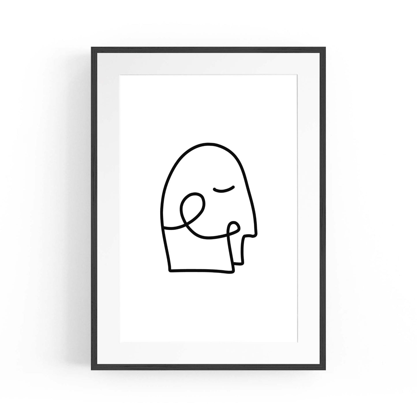 Minimal Abstract Line Face Modern Wall Art #7 - The Affordable Art Company