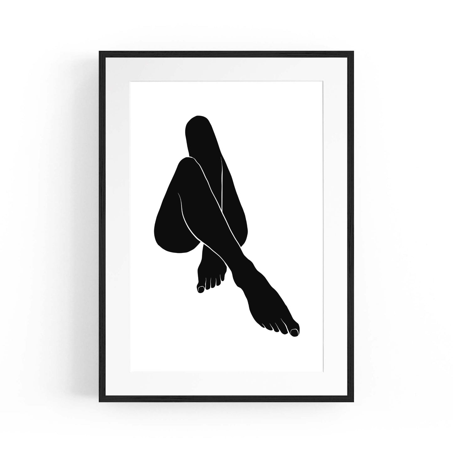 Nude Female Form Abstract Minimal Black Wall Art #1 - The Affordable Art Company