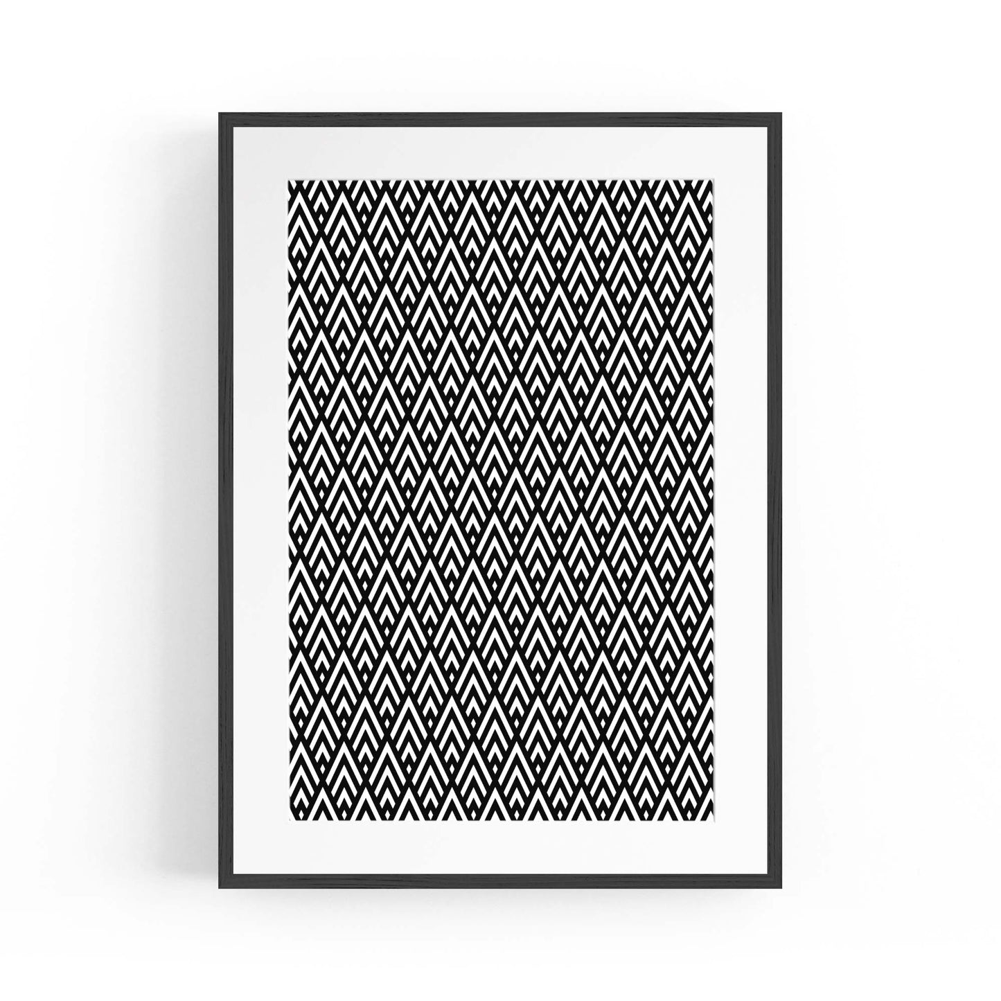 Geometric Pattern Abstract Black & White Wall Art #1 - The Affordable Art Company