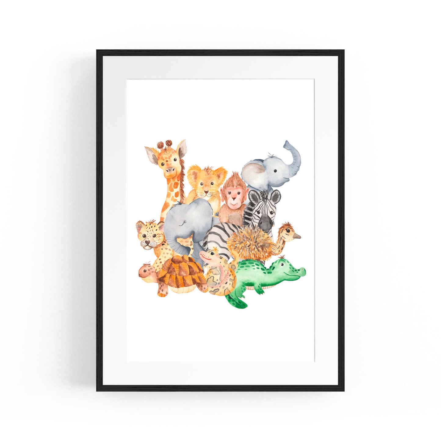 Safari Animal Group Painting Nursery Wall Art #2 - The Affordable Art Company