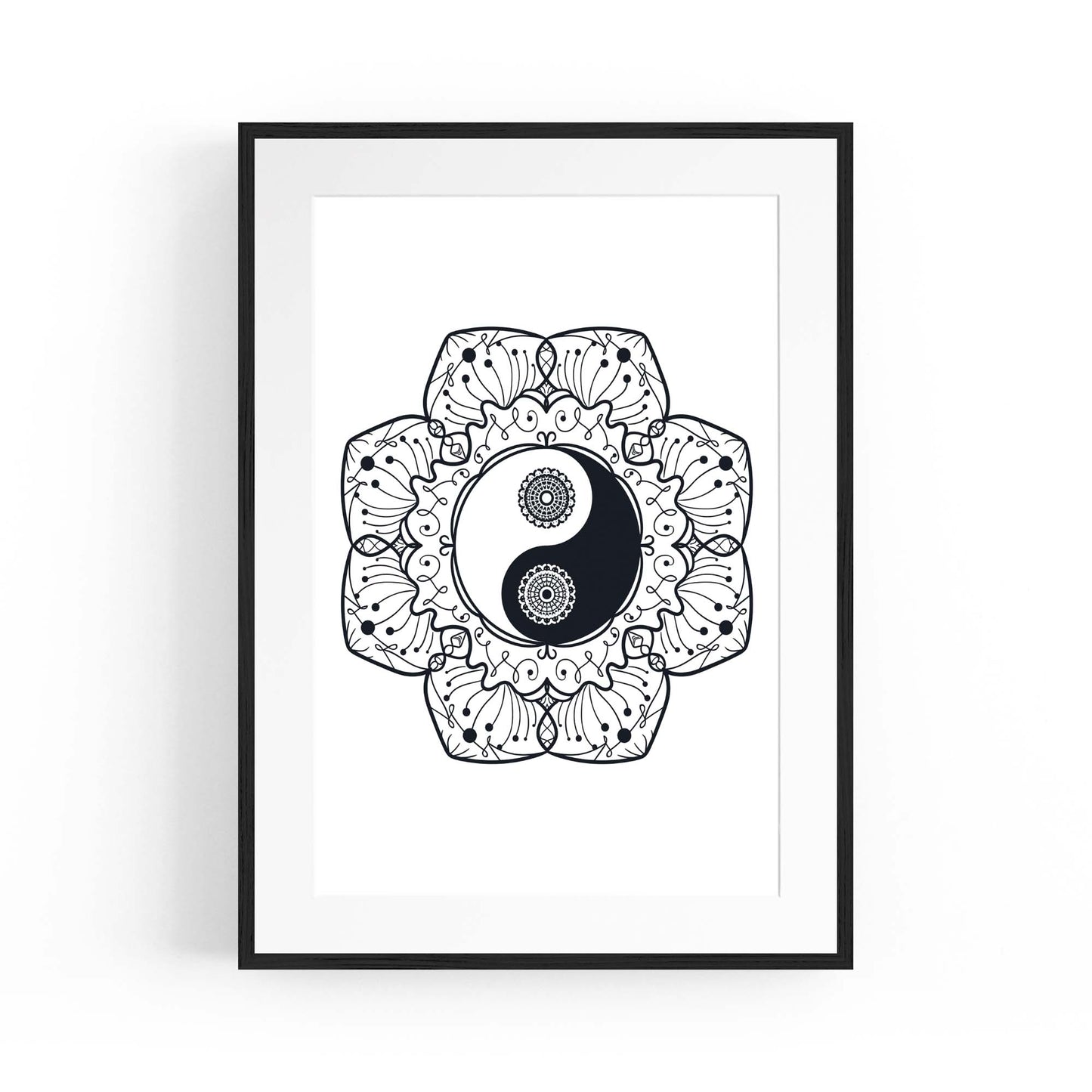 Yin Yang Mandala Calming Yoga Buddist Wall Art #3 - The Affordable Art Company