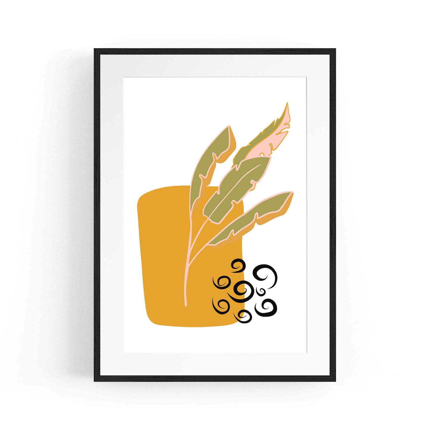 Abstract House Plant Minimal Living Room Wall Art #2 - The Affordable Art Company