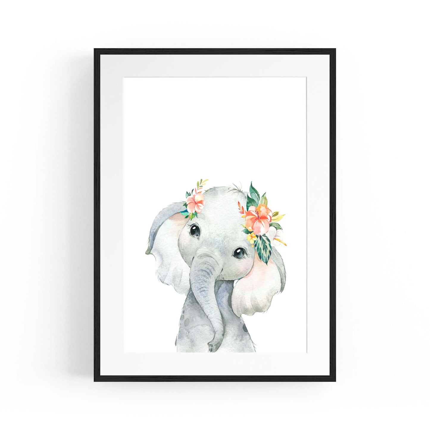 Cute Baby Elephant Nursery Animal Gift Wall Art #2 - The Affordable Art Company