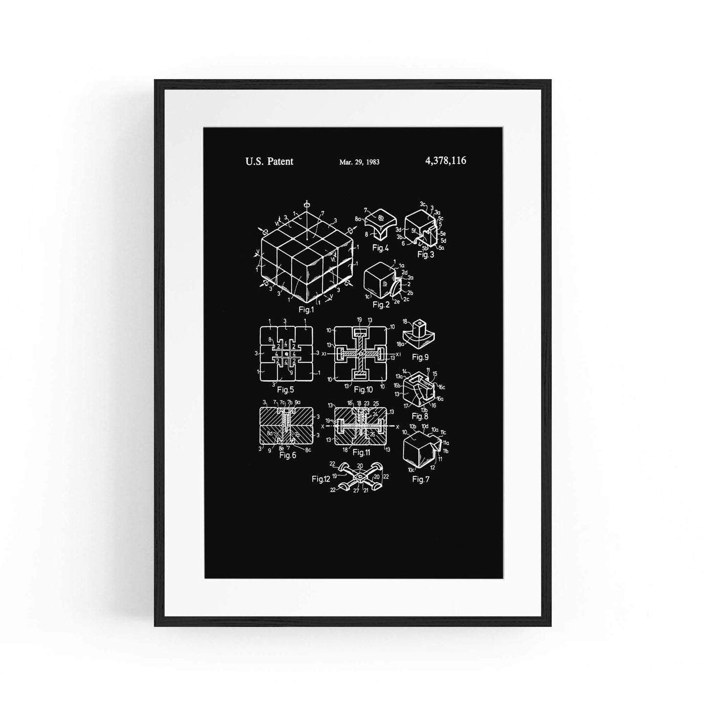 Vintage Rubik's Cube Patent 80s Toy Wall Art #1 - The Affordable Art Company