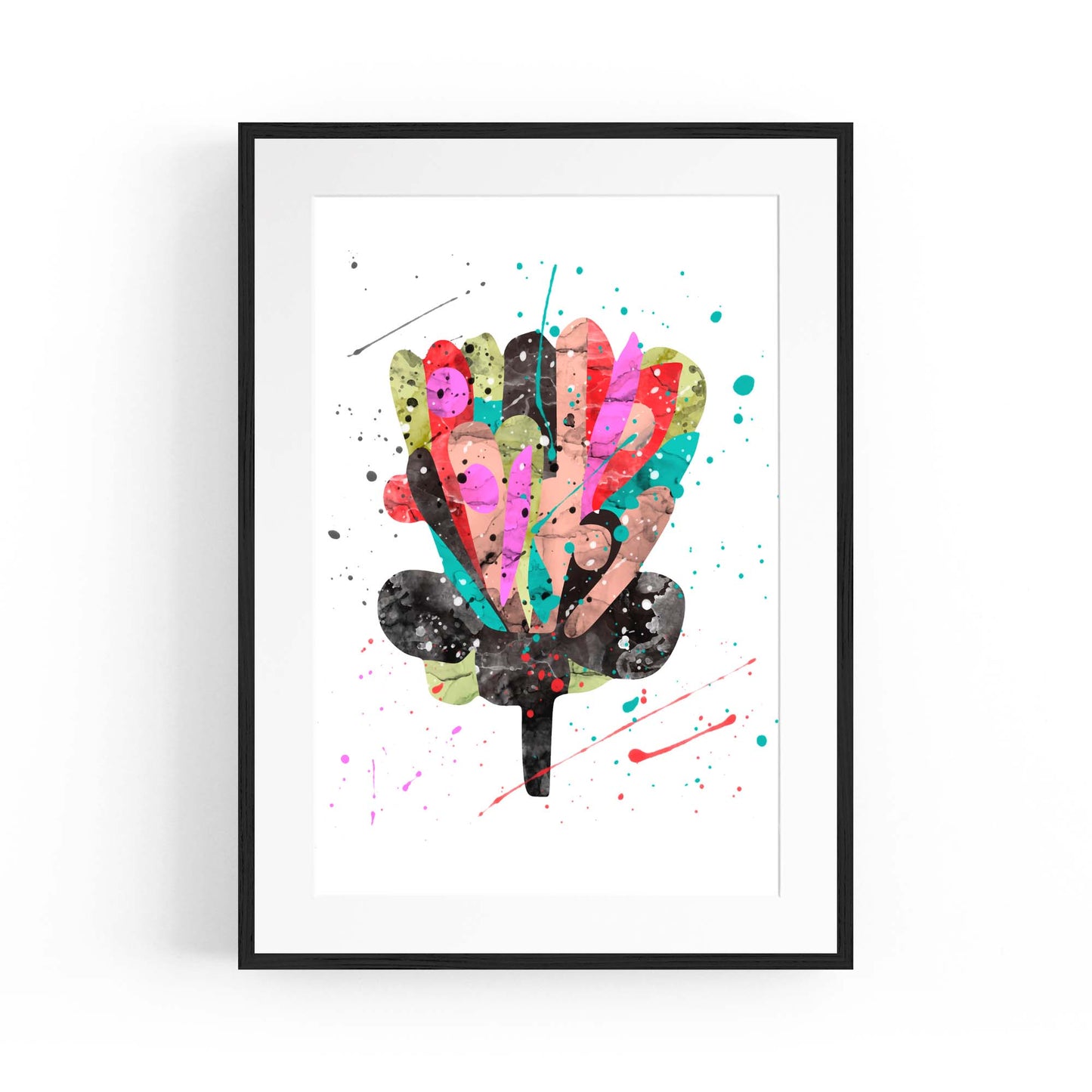 Scandi Flower Colourful Kitchen Cafe Wall Art #3 - The Affordable Art Company