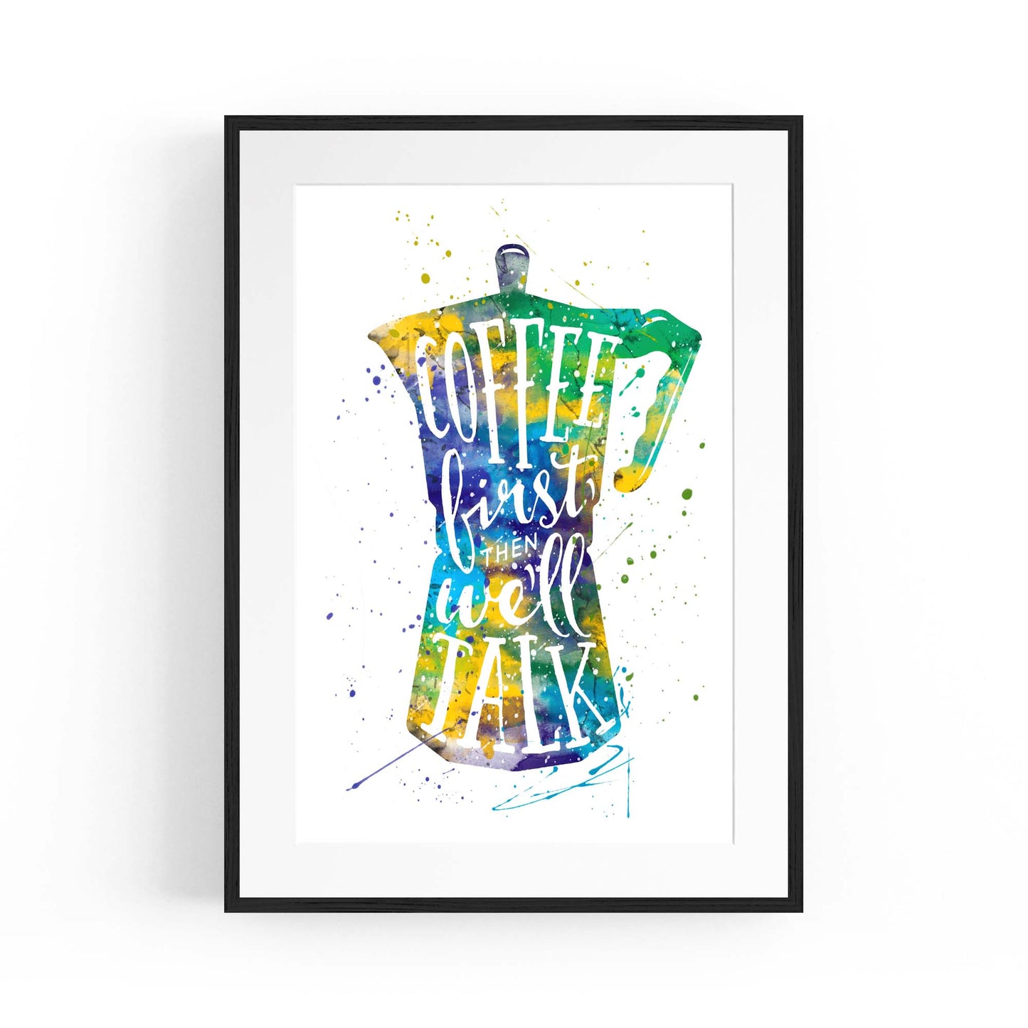 "Coffee First" Cafe Kitchen Quote Artwork Wall Art - The Affordable Art Company