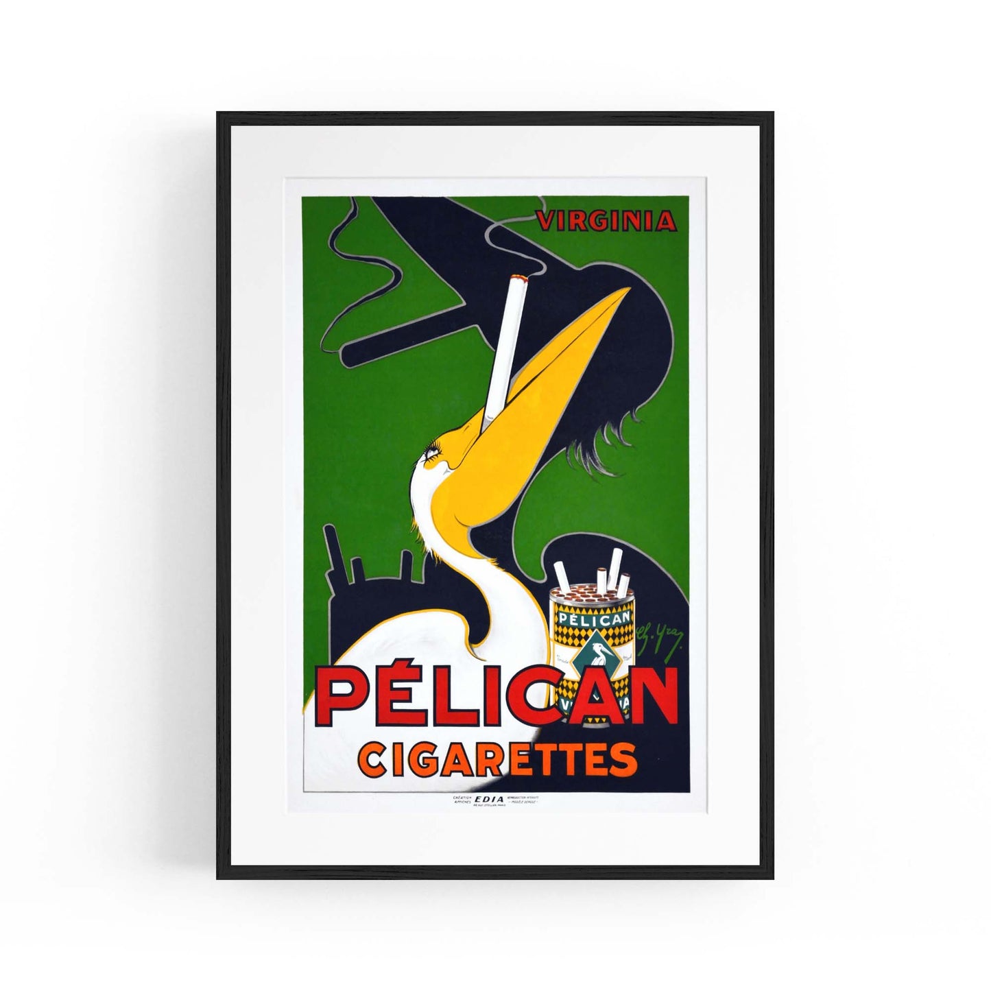 Pelican Cigarettes Vintage Advert Wall Art - The Affordable Art Company