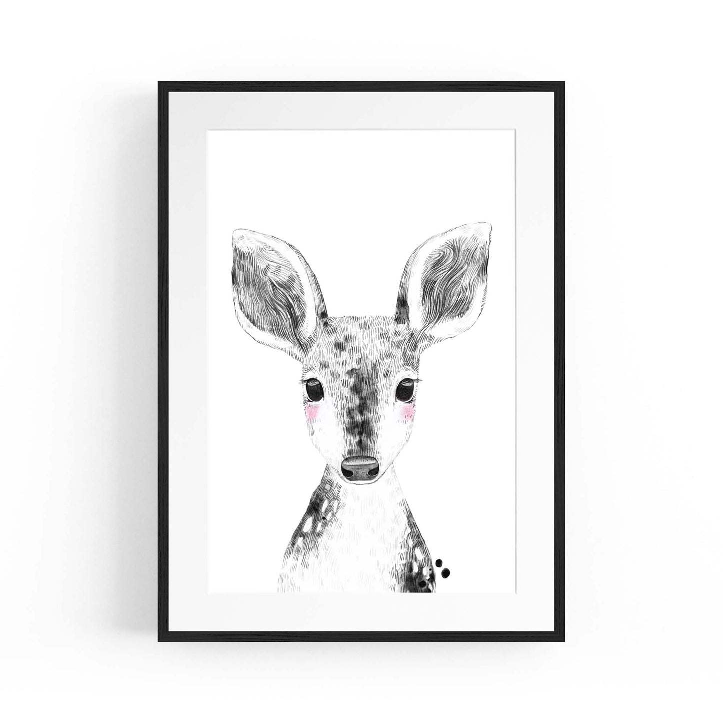 Cute Blushing Baby Deer Nursery Animal Wall Art - The Affordable Art Company