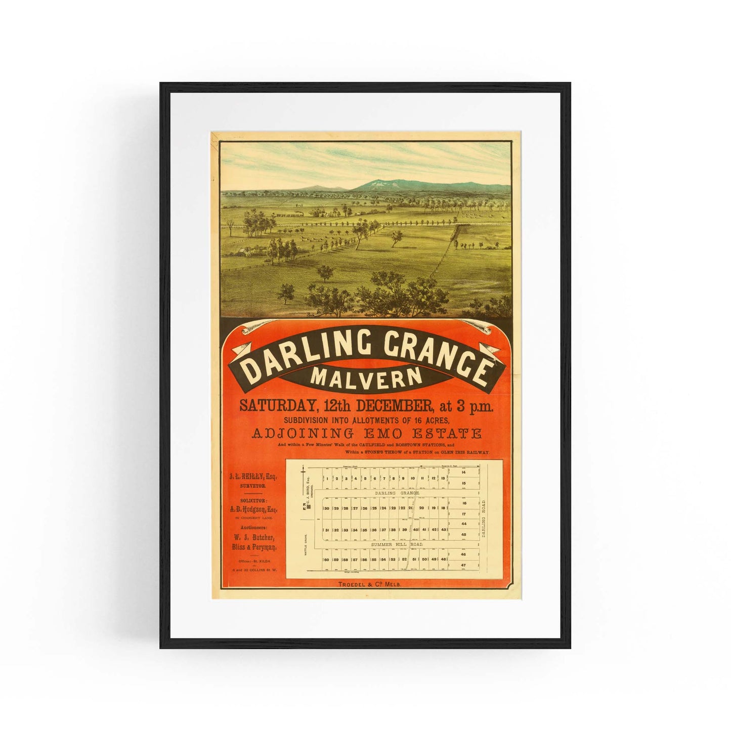 Malvern Melbourne Vintage Real Estate Advert Art #2 - The Affordable Art Company