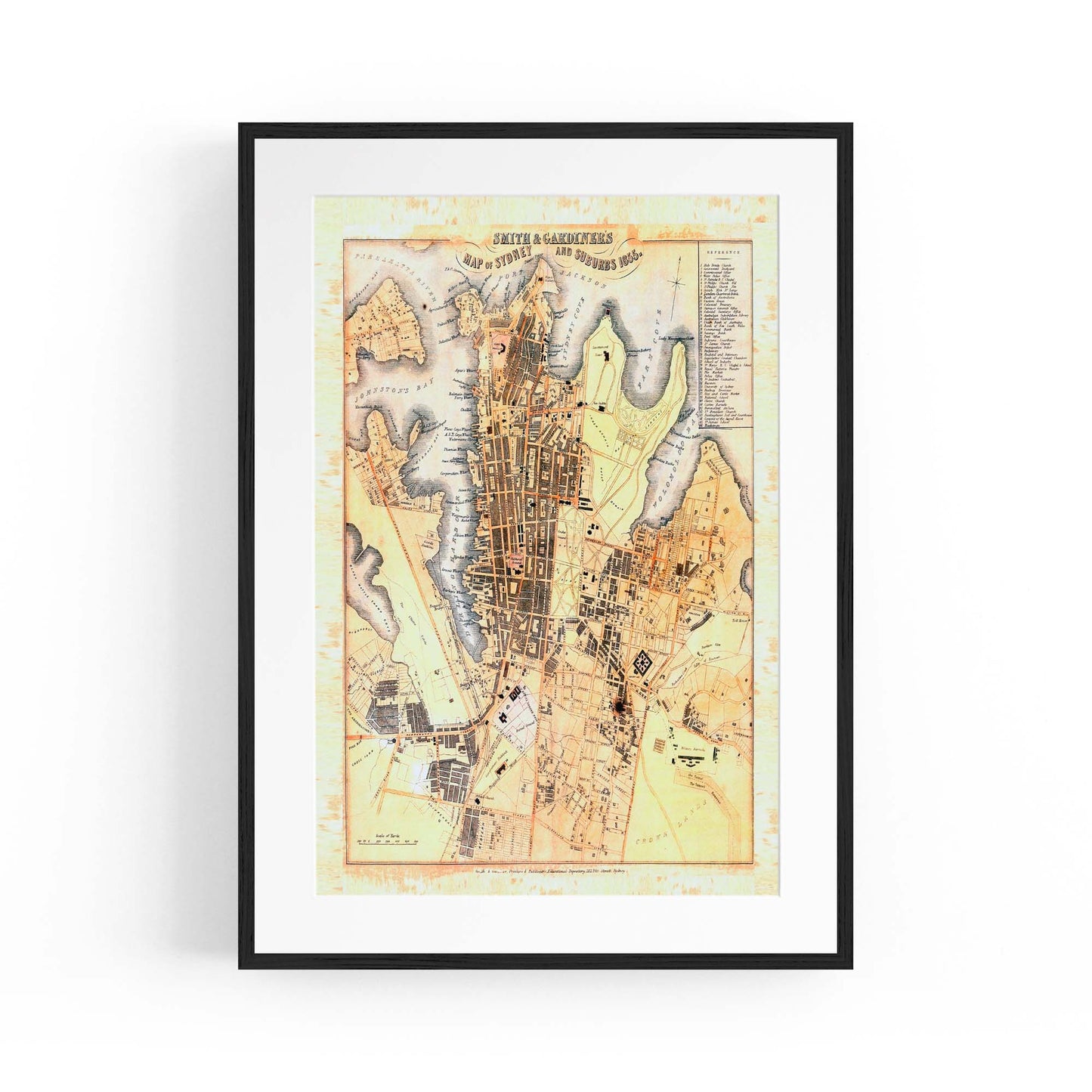 Sydney Vintage Map Australian Old Wall Art #2 - The Affordable Art Company