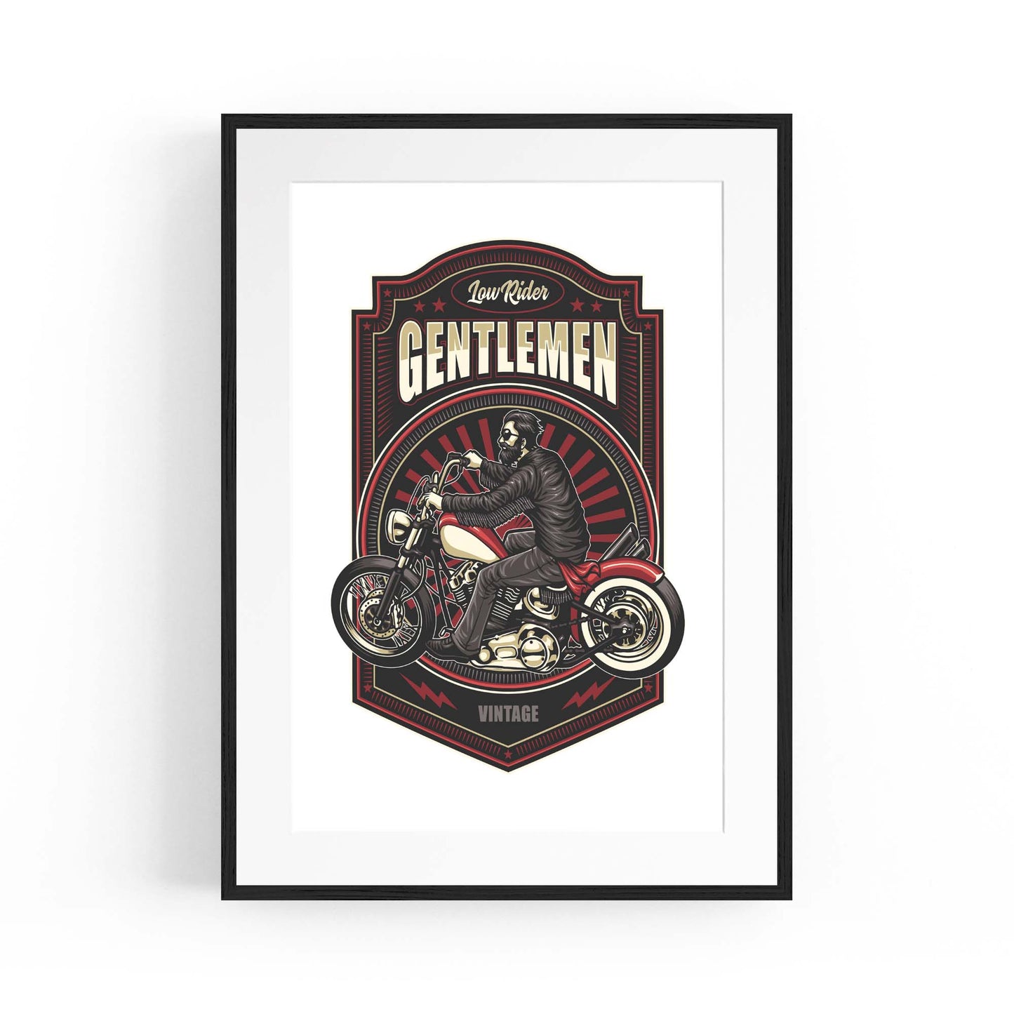 Gentlemen Biker Man Cave Motorcycle Wall Art - The Affordable Art Company