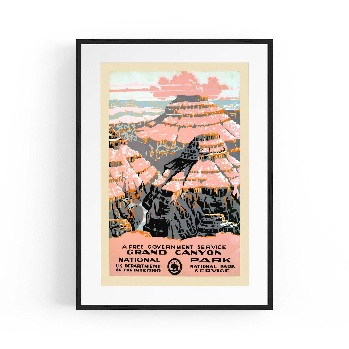 Grand Canyon, USA Vintage Travel Advert Wall Art - The Affordable Art Company