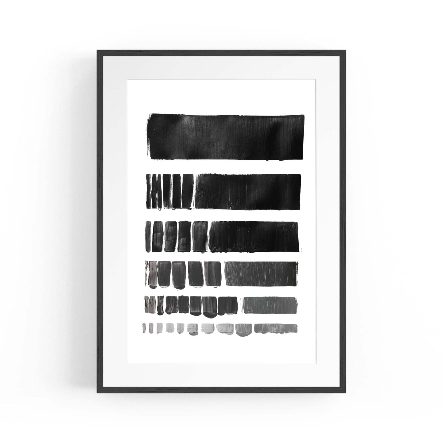 Black Brush Strokes Abstract Minimal Wall Art - The Affordable Art Company