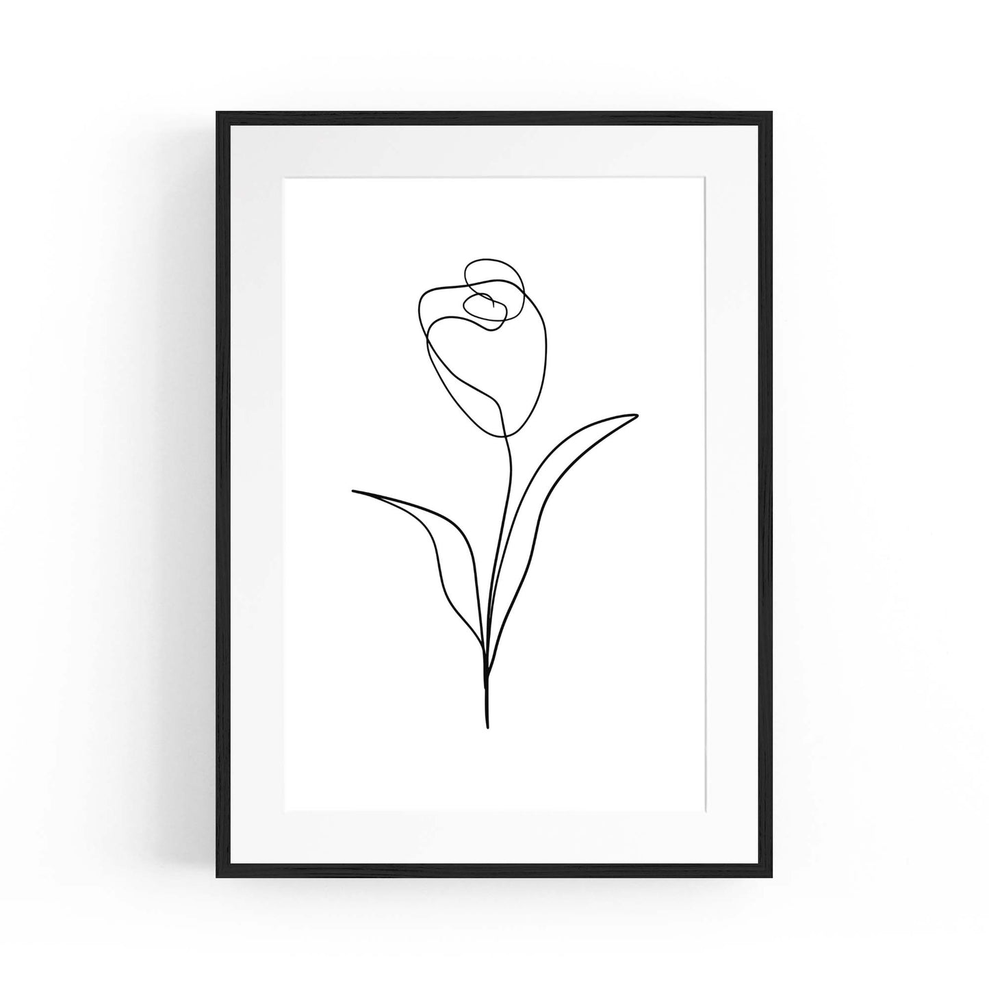 Minimal Floral Drawing Flower Abstract Wall Art #26 - The Affordable Art Company