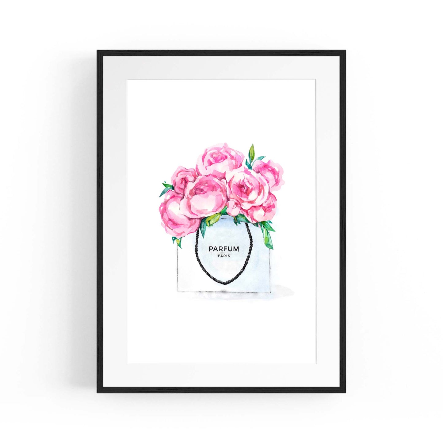 Pink Floral Perfume Bottle Fashion Flowers Wall Art #1 - The Affordable Art Company