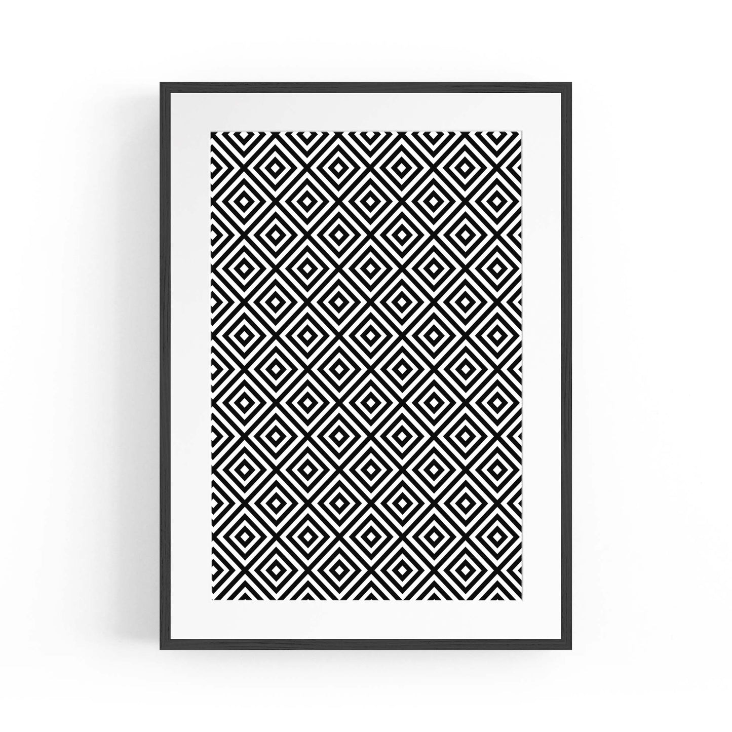 Minimal Geometric Pattern Black & White Wall Art #1 - The Affordable Art Company