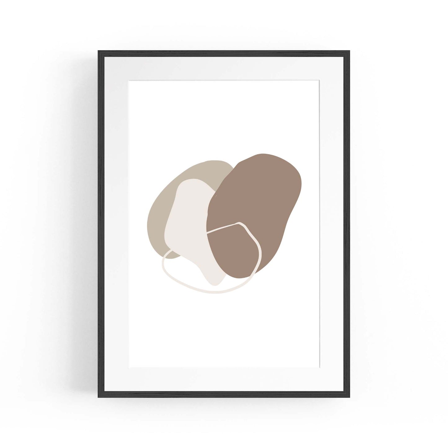 Minimal Black & White Shapes Abstract Wall Art #1 - The Affordable Art Company