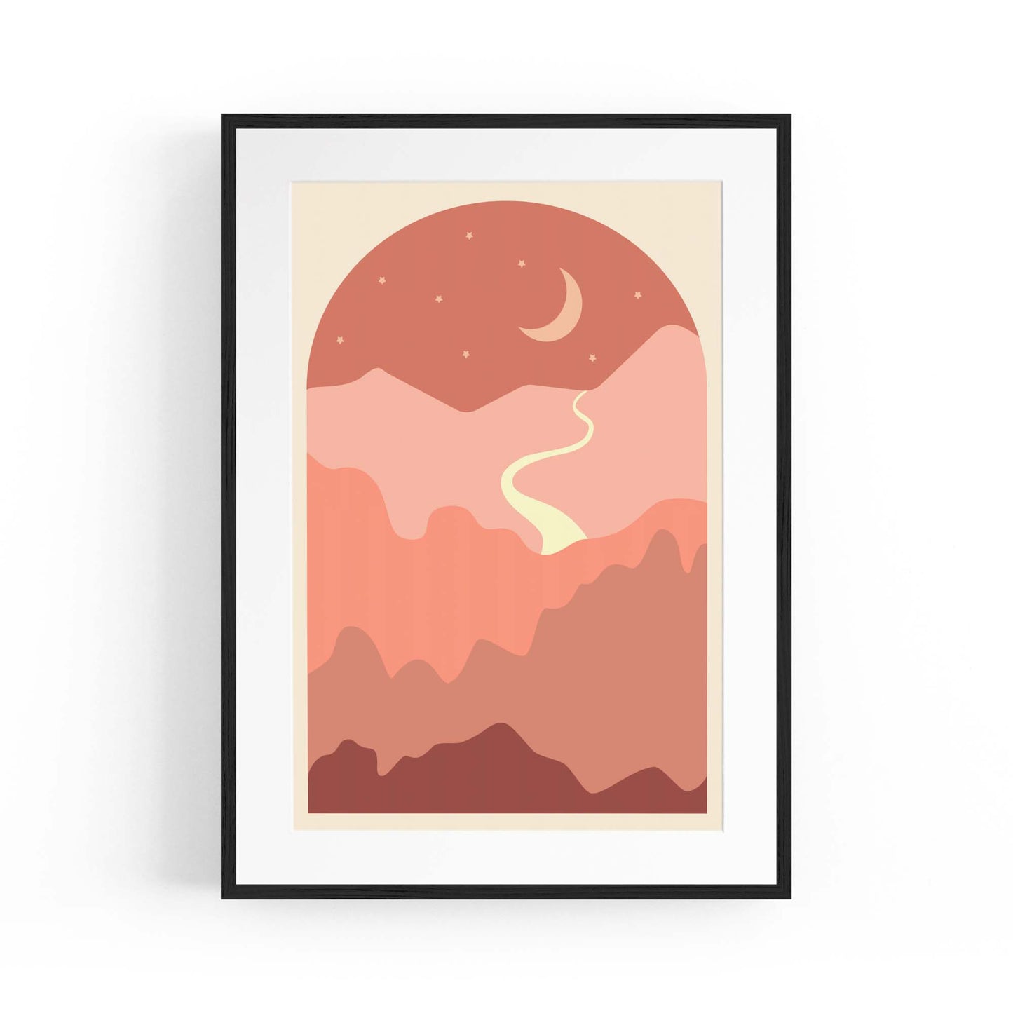 Summer Night Minimal Pink & Pastel Wall Art - The Affordable Art Company