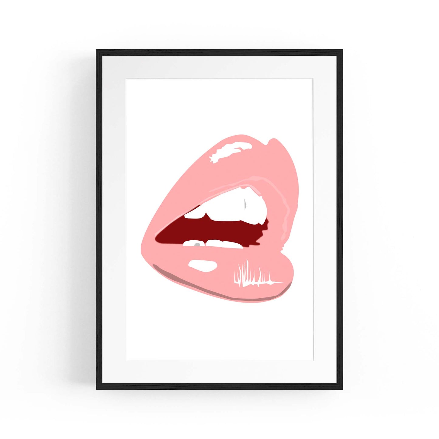 Pink Lips Fashion Girls Bedroom Makeup Wall Art - The Affordable Art Company