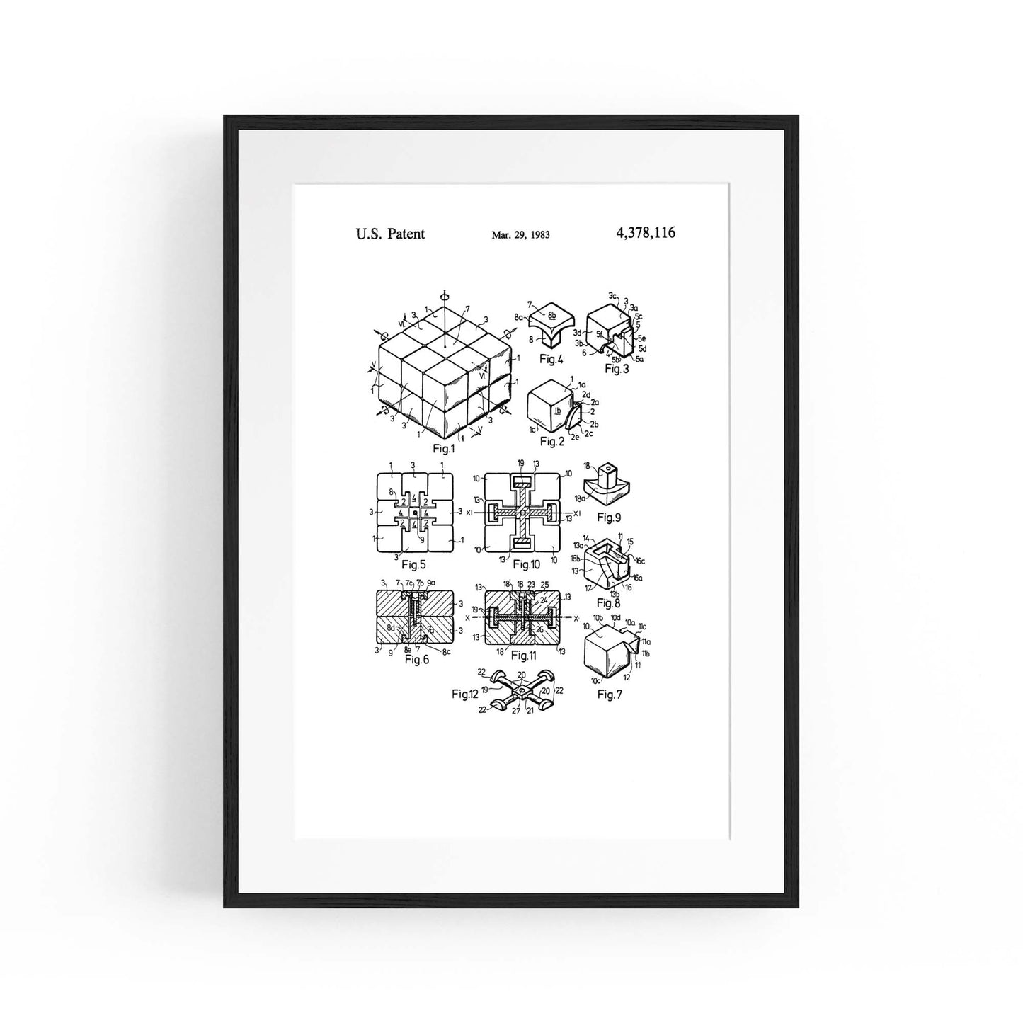 Vintage Rubik's Cube Patent 80s Toy Wall Art #2 - The Affordable Art Company