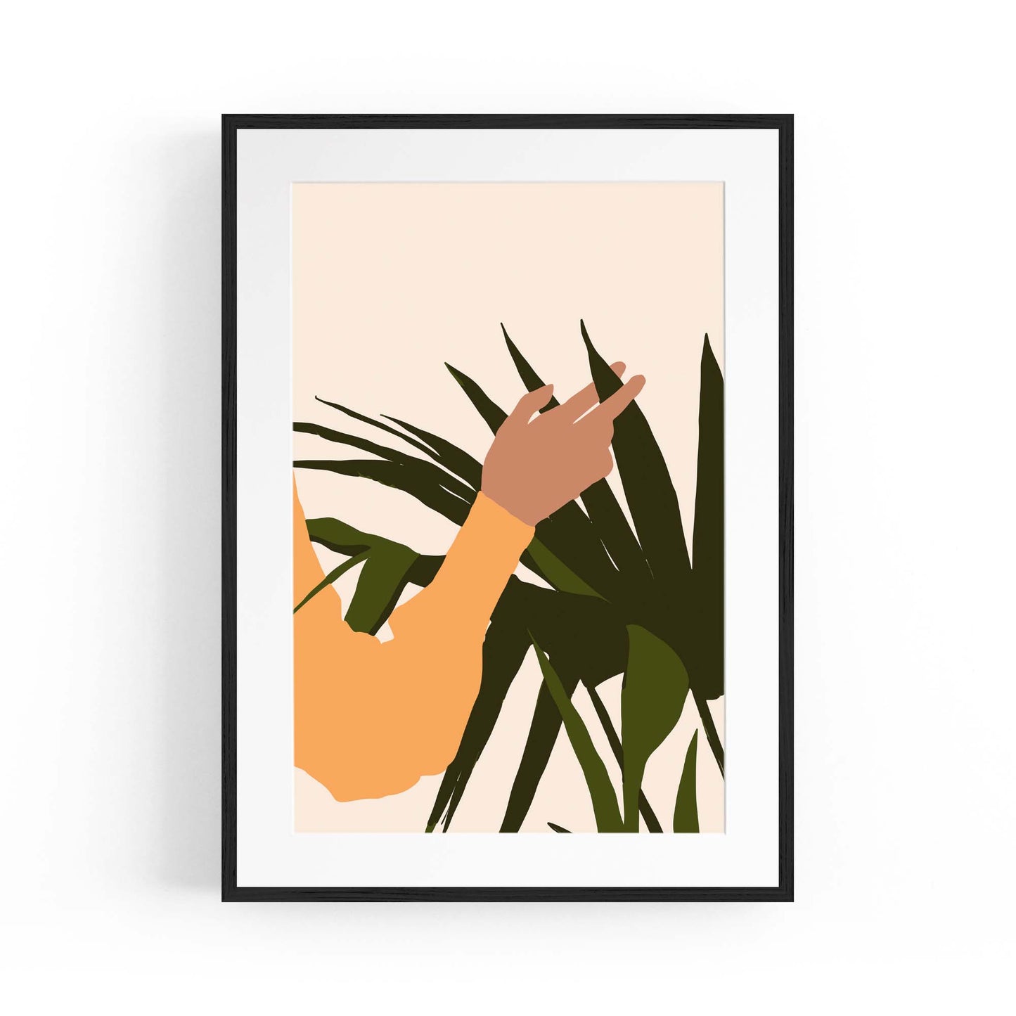 Retro House Plant Modern Pastel Wall Art - The Affordable Art Company