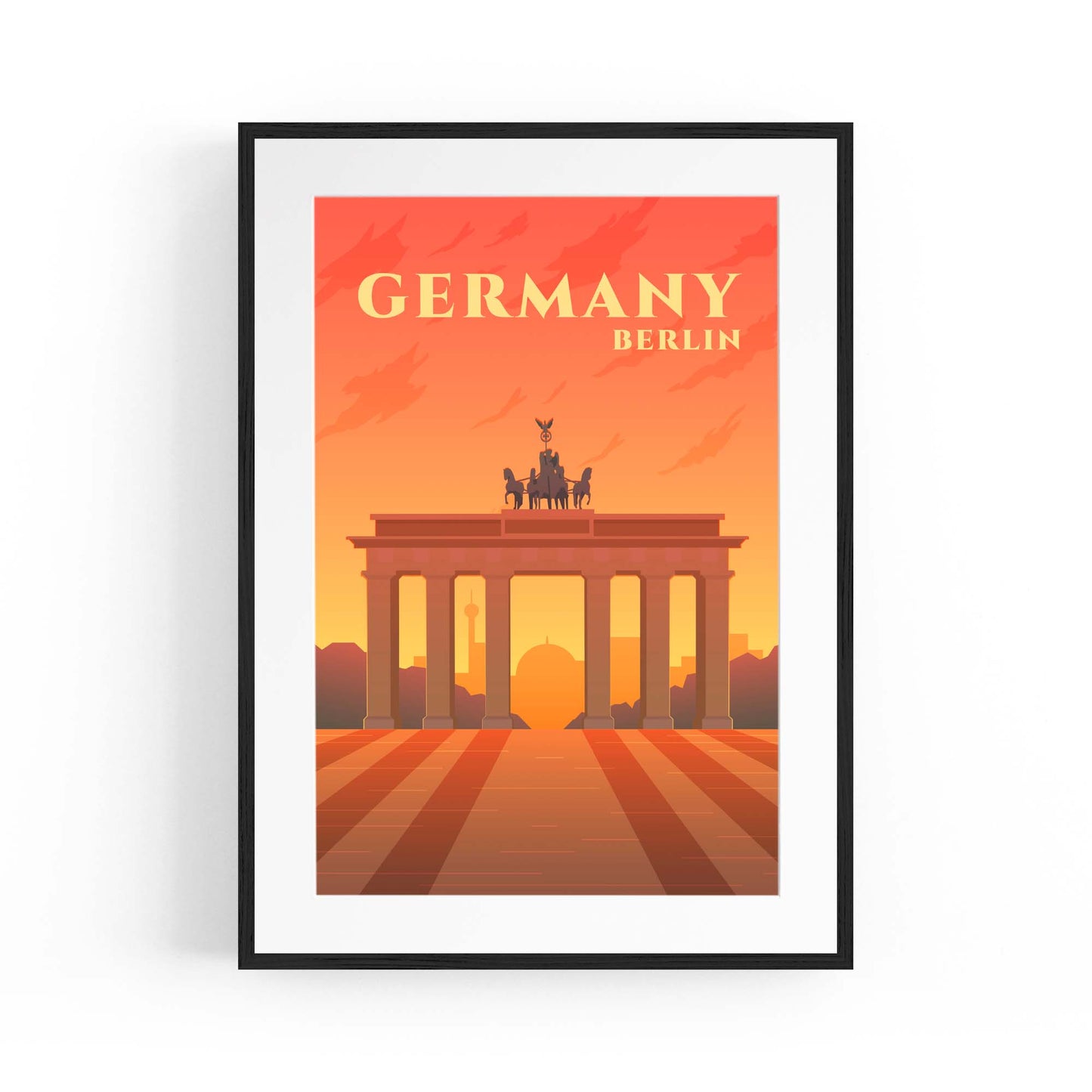 Retro Berlin Germany Travel Vintage Wall Art - The Affordable Art Company