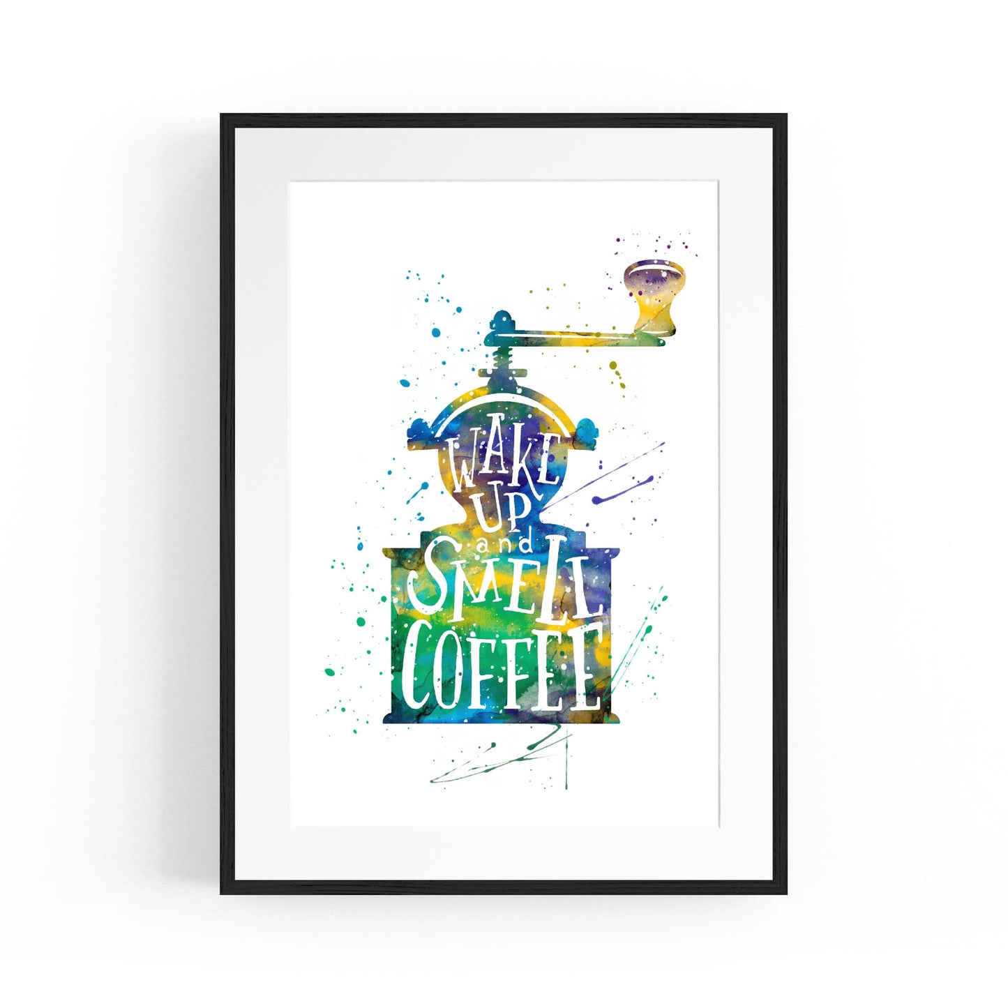 "Wake Up" Cafe Coffee Kitchen Morning Wall Art - The Affordable Art Company