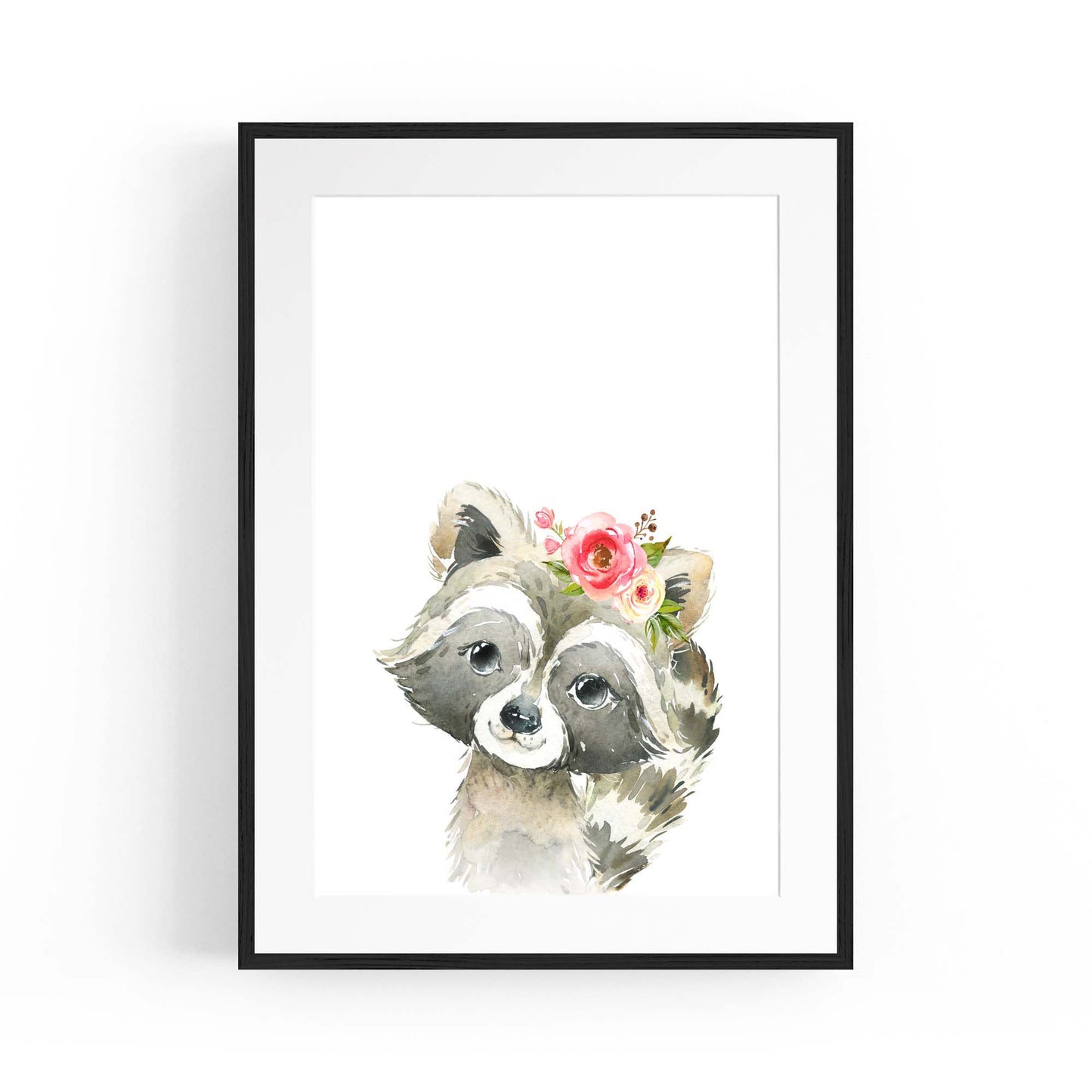 Cute Baby Raccoon Nursery Animal Gift Wall Art - The Affordable Art Company