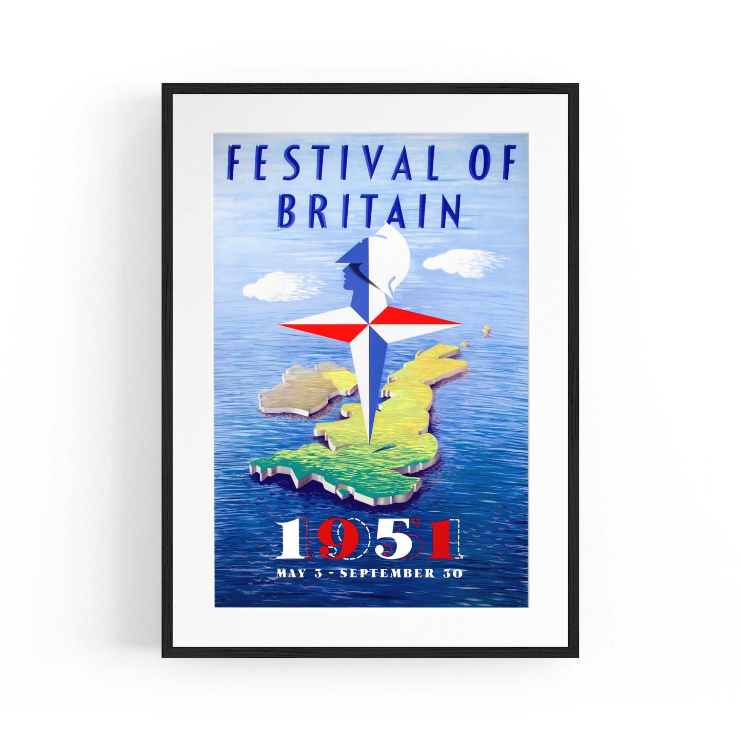 Festival of Britain Vintage Travel Advert Wall Art - The Affordable Art Company