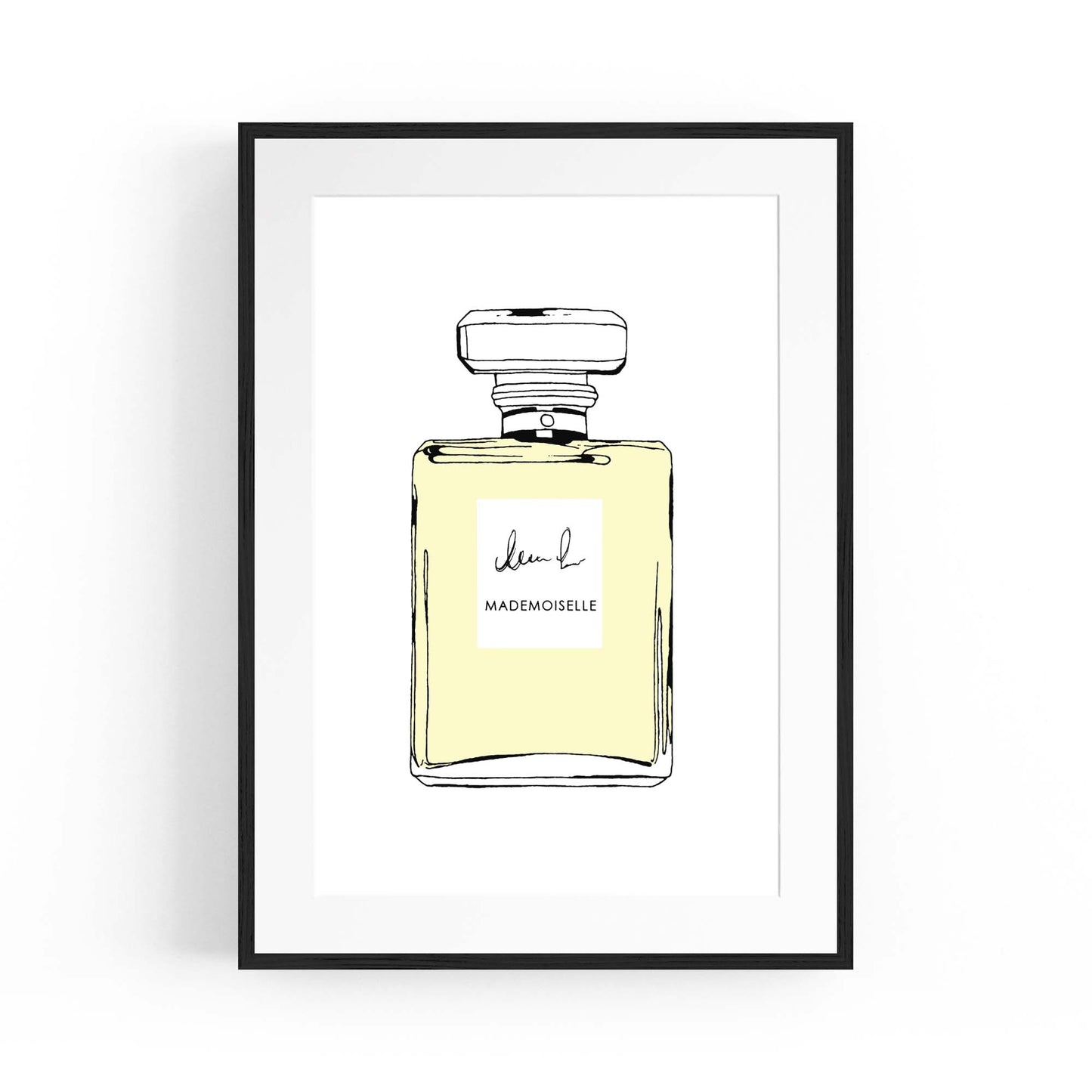 Yellow Minimal Perfume Bottle Fashion Wall Art - The Affordable Art Company