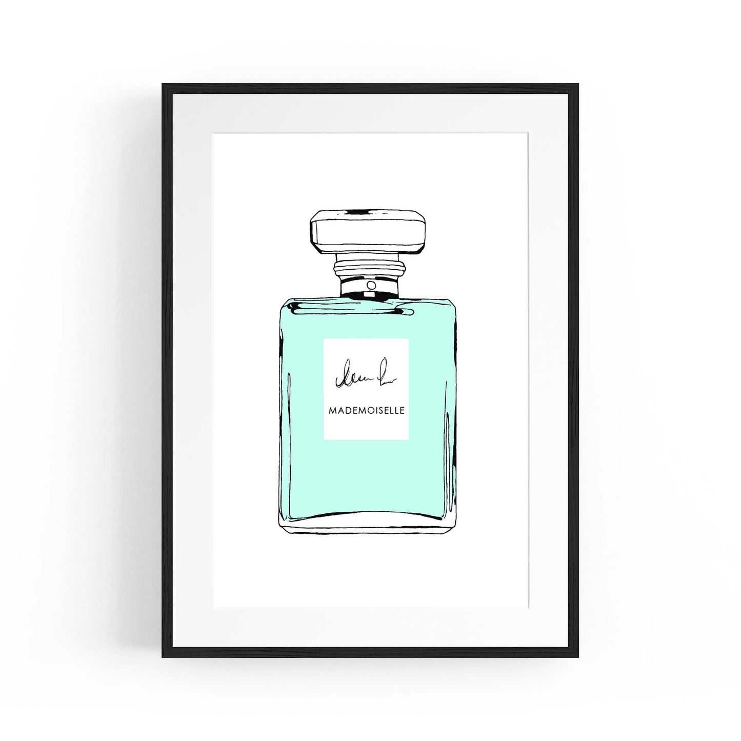 Green Minimal Perfume Bottle Fashion Wall Art - The Affordable Art Company