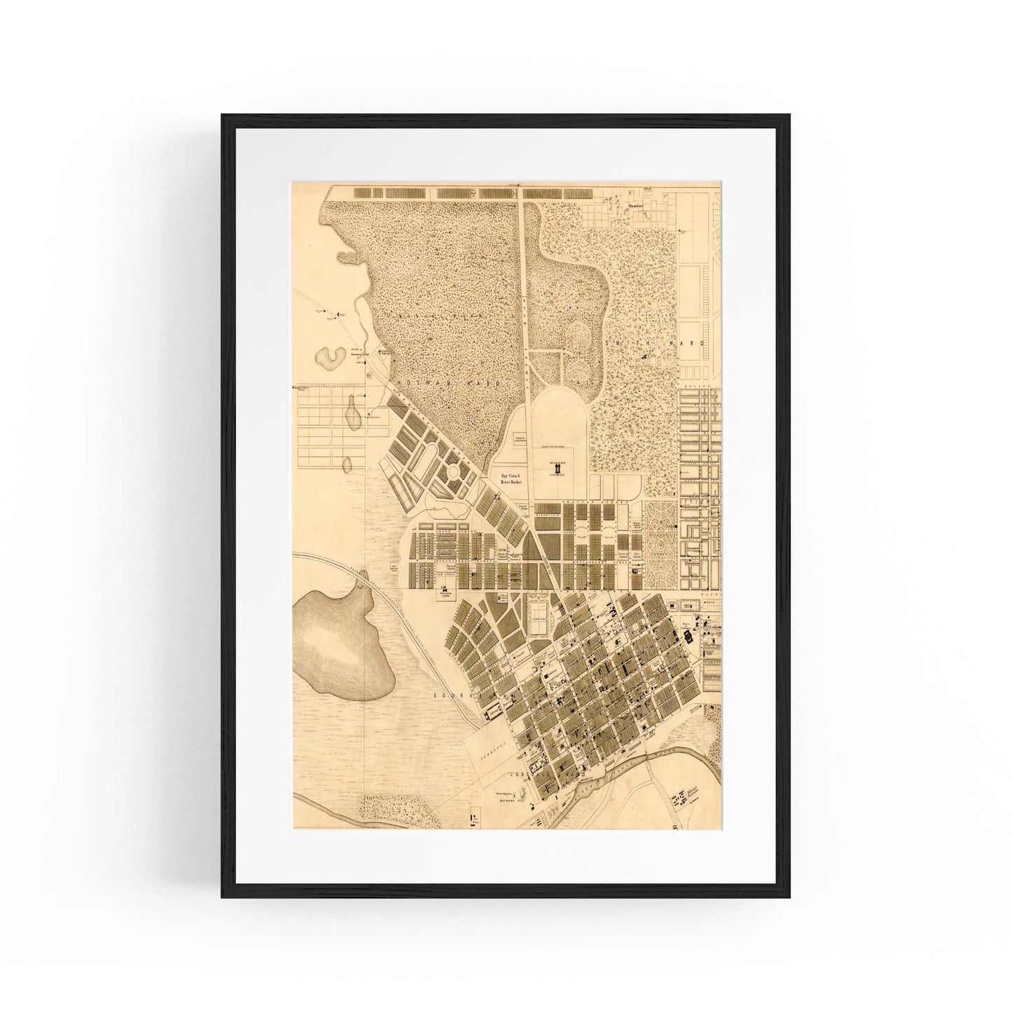 Melbourne Victoria Vintage Map Australia Wall Art #1 - The Affordable Art Company