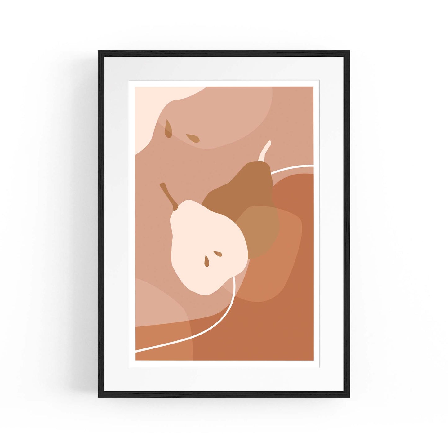 Minimal Pear Abstract Kitchen Cafe Fruit Wall Art - The Affordable Art Company