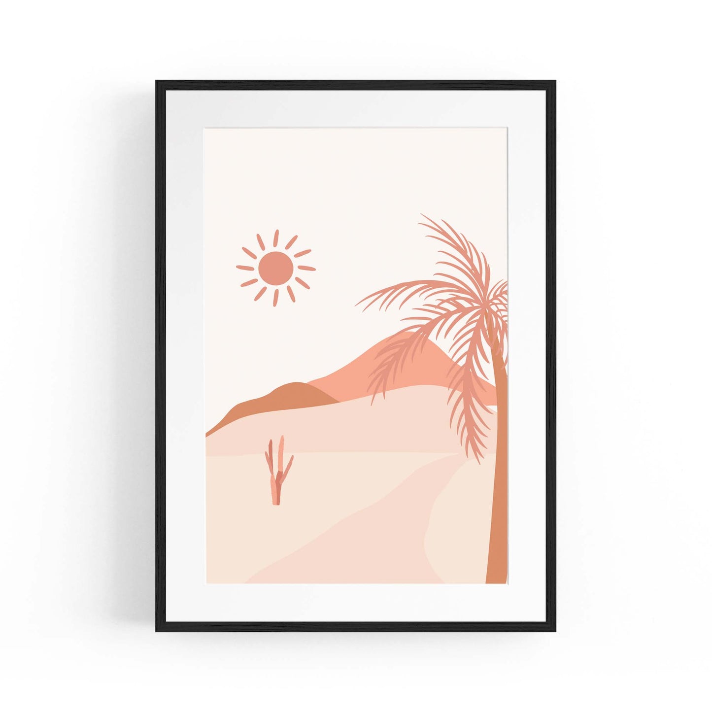 Minimal Beach Pink & Pastel Retro Wall Art - The Affordable Art Company