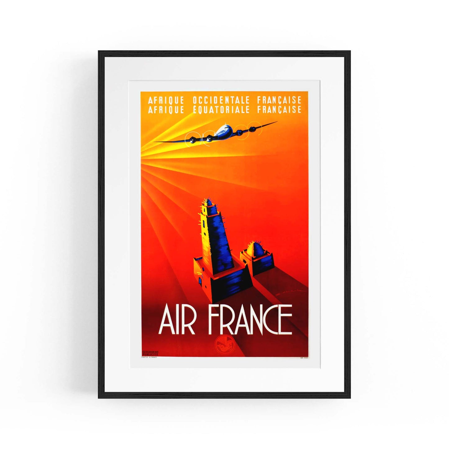 Air France Vintage Travel Advert Airline Wall Art - The Affordable Art Company