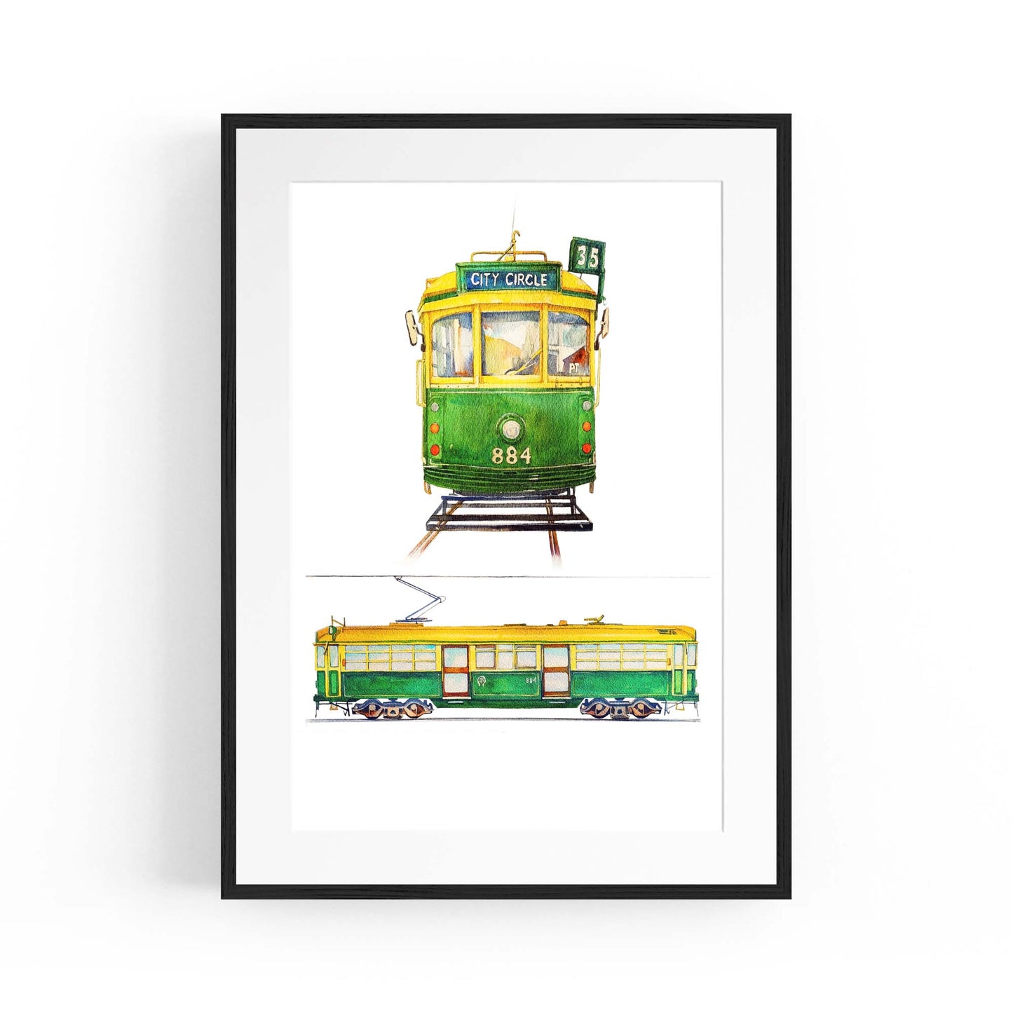 Melbourne Tram Painting Original Wall Art - The Affordable Art Company