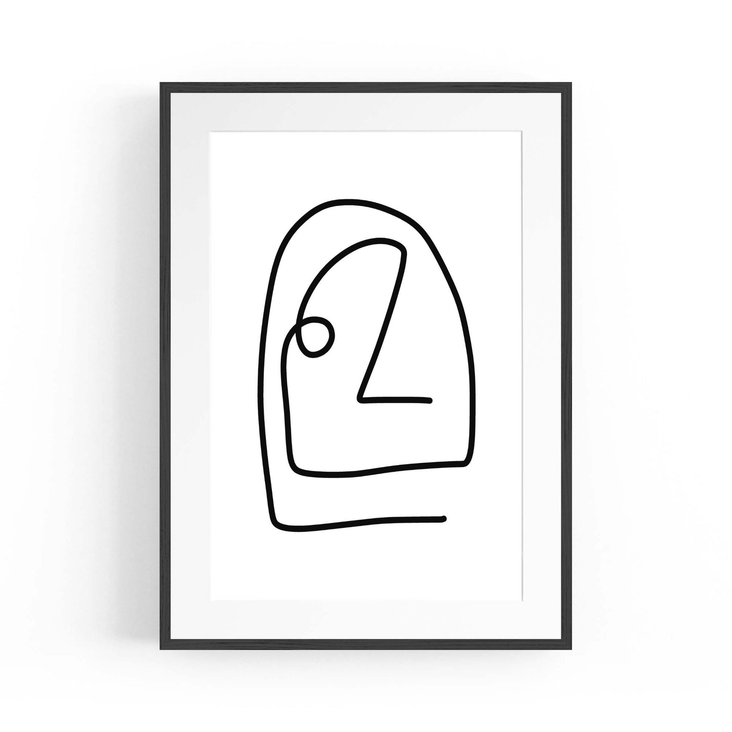 Minimal Abstract Line Face Modern Wall Art #2 - The Affordable Art Company